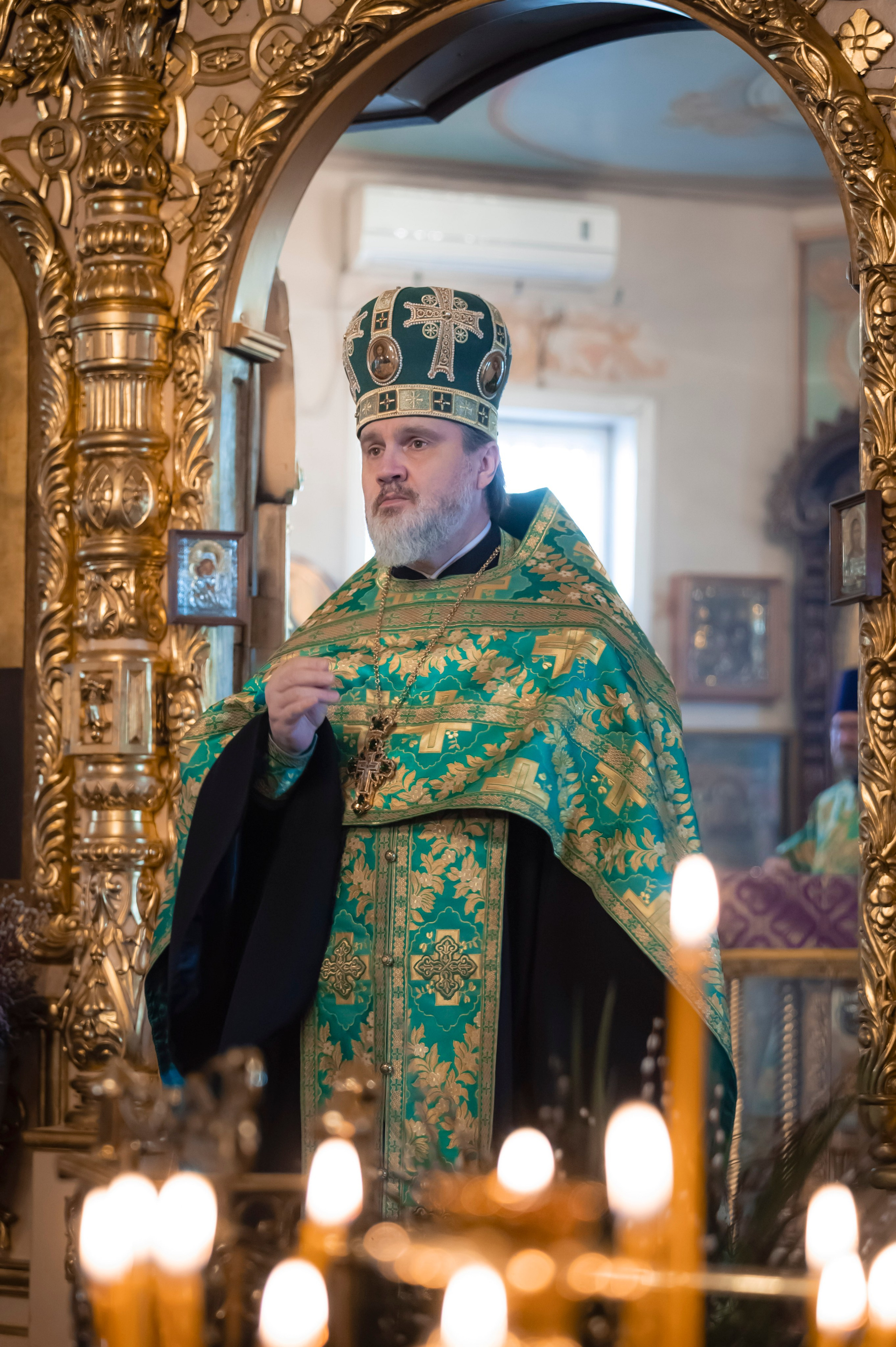 Богородский Храм. Всенощное бдение. Освящение верб. Антон и Татьяна Денисенко — В храме