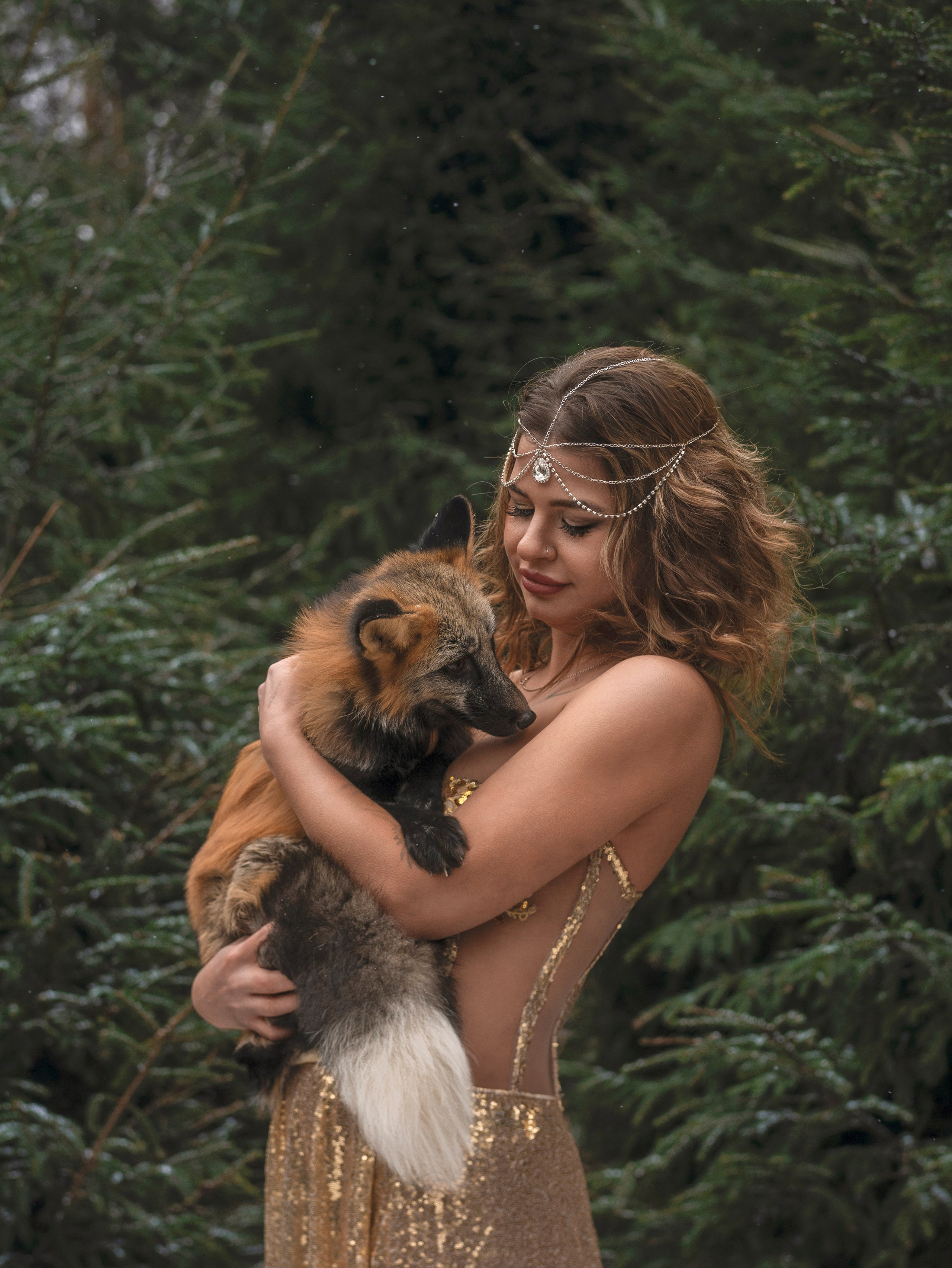 Ольга и лис Кайон. Арт фотограф, женский фотограф Москва