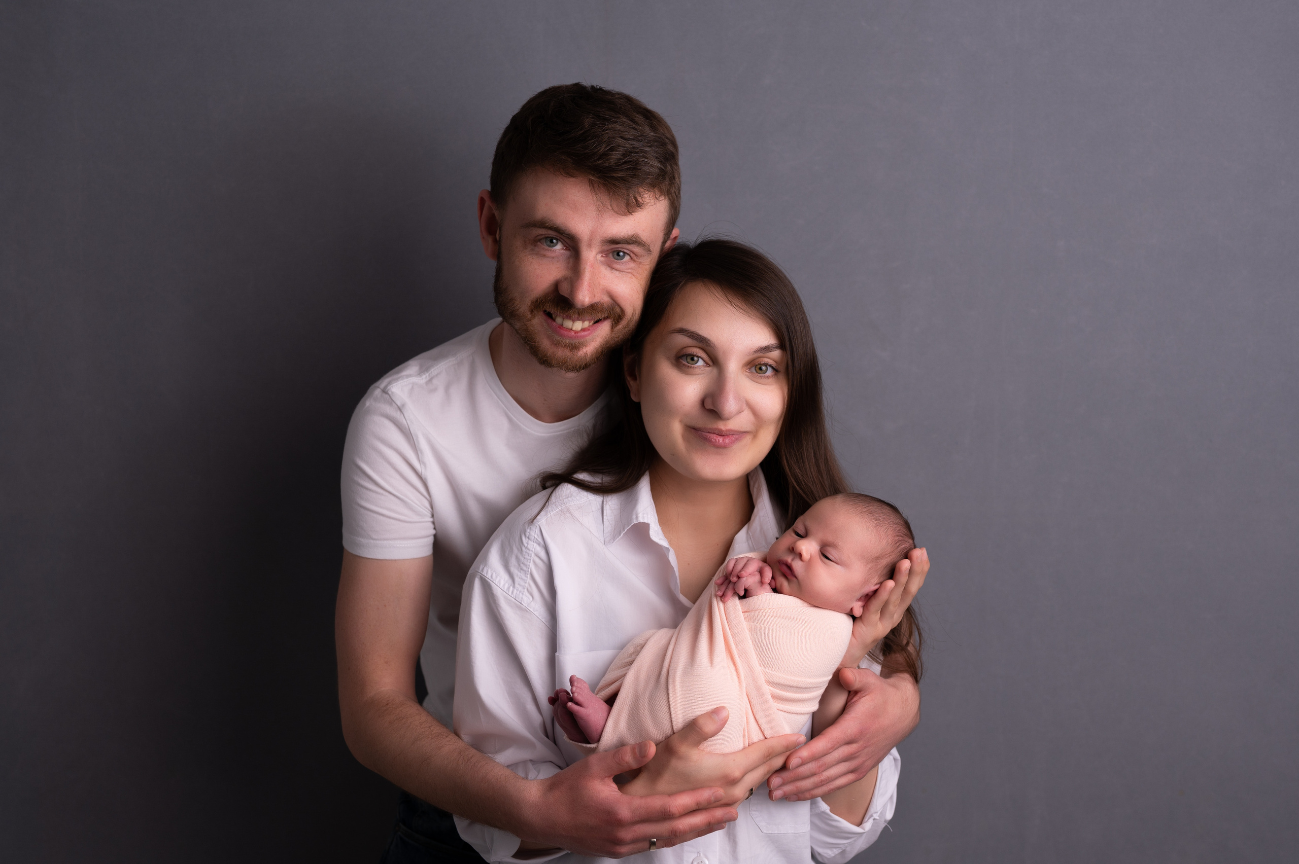 семейное фото с новорожденным