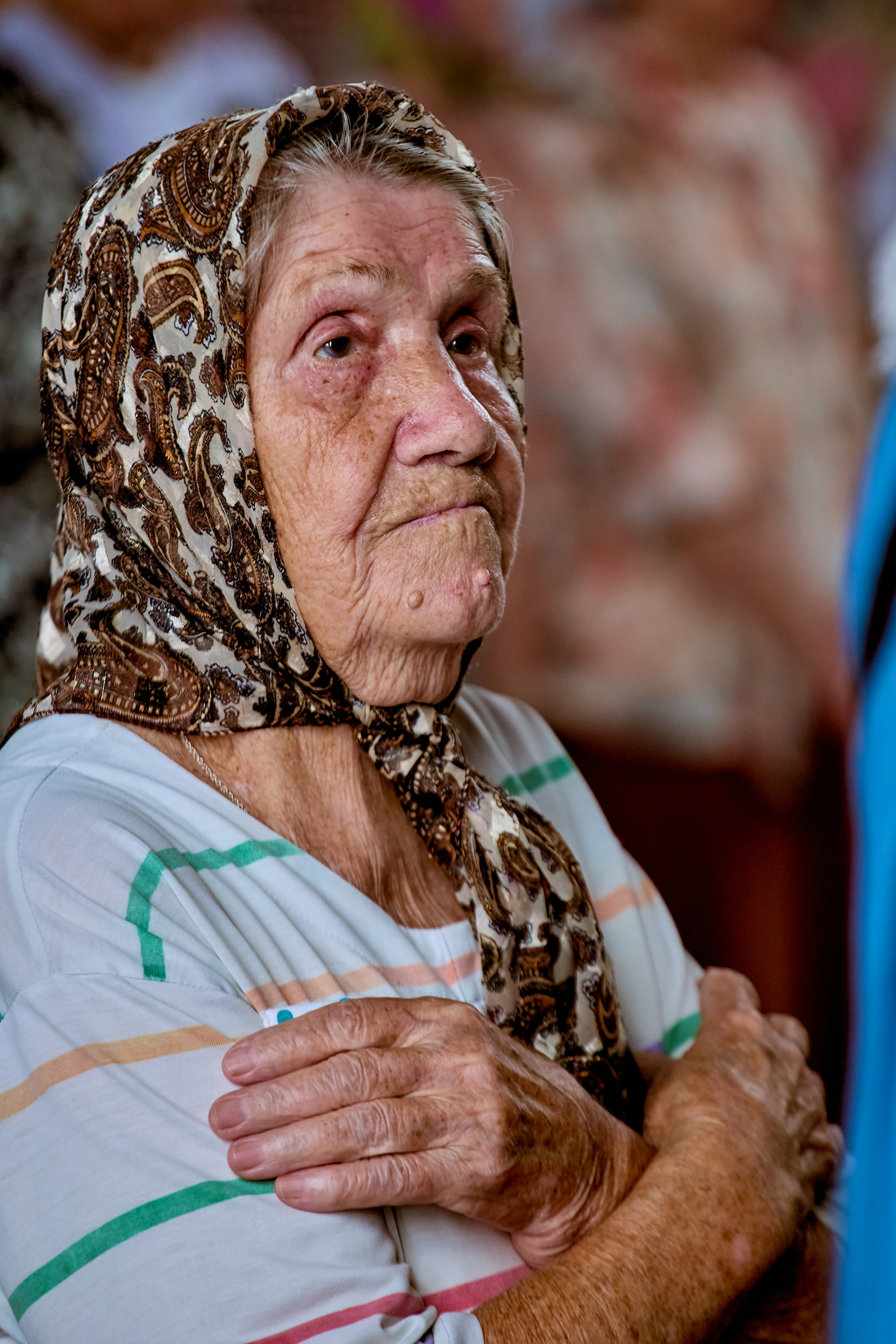 Портрет женщины в годах на Литургии в храме г. Дзержинск 