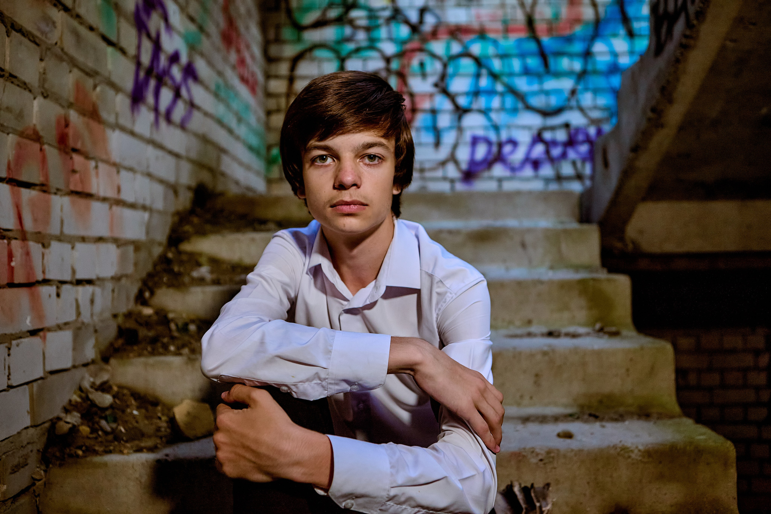 Фотосессия в заброшенном здании для молодежи, Абстрактный портрет, Школьный портрет, 