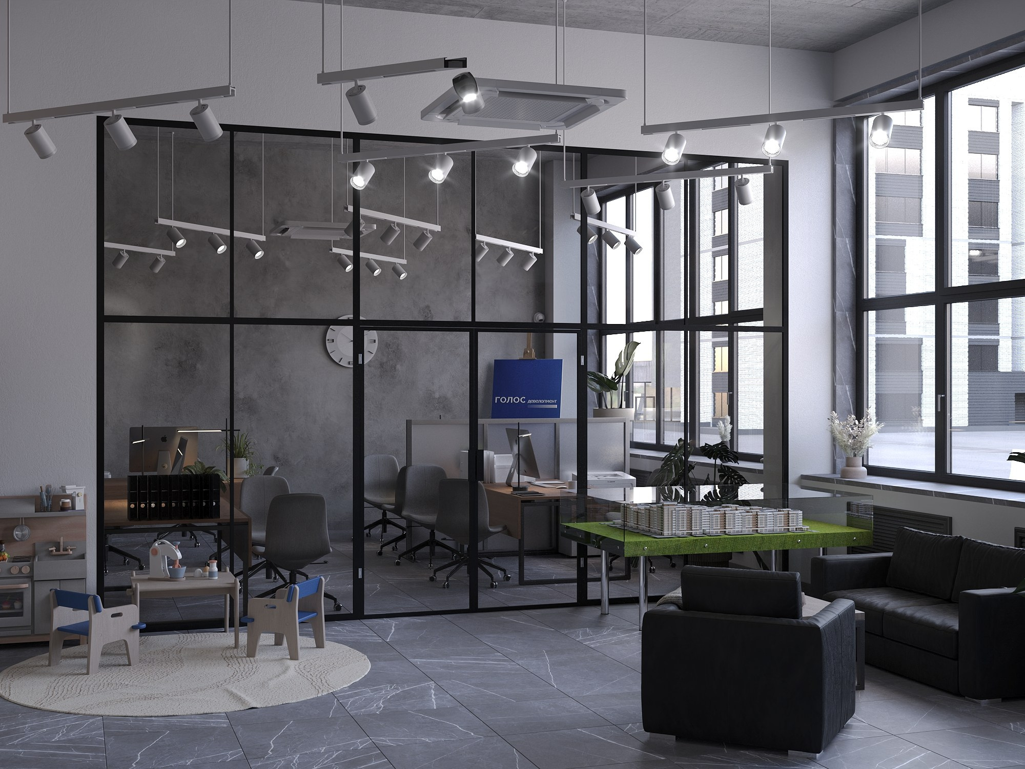 Офис компании Голос Челябиснк. БК студия дизайна интерьера