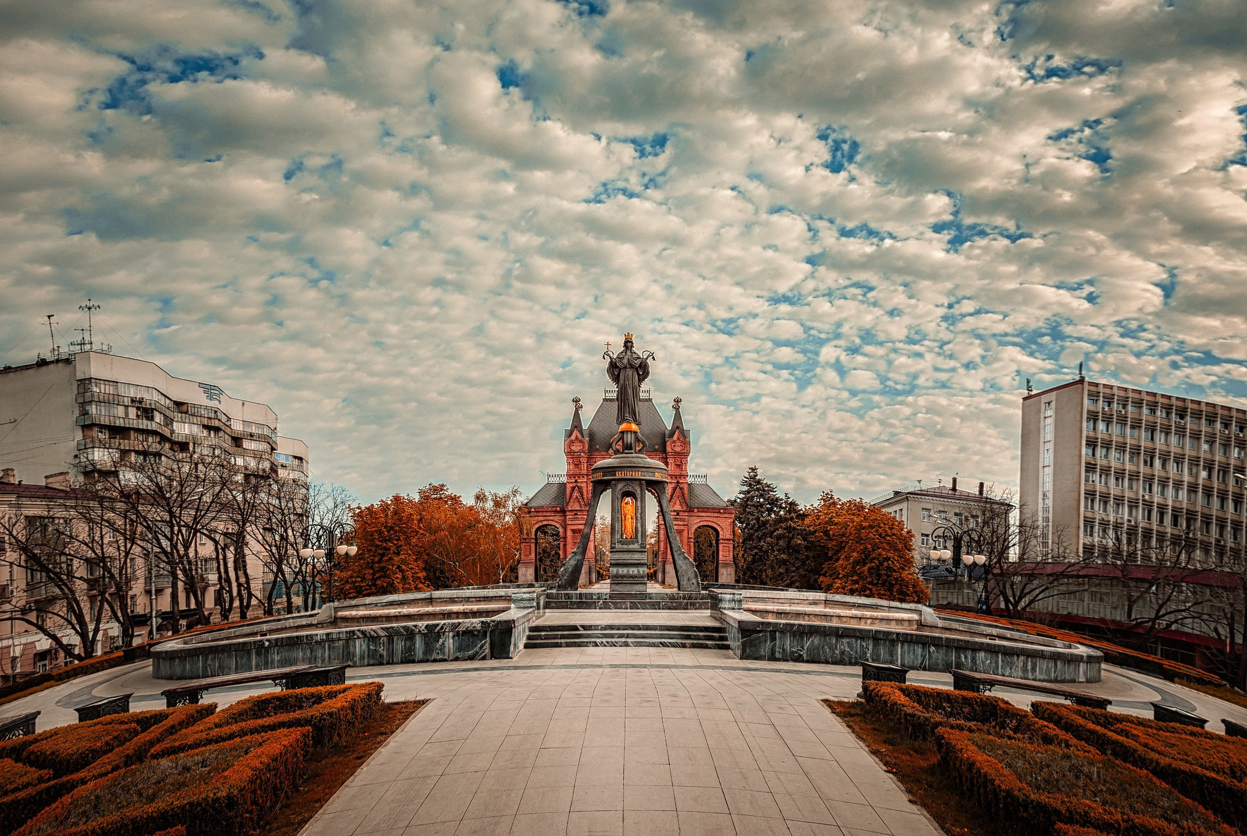 Центр города. Достопримечательности Краснодара. Россия. Городской пейзаж.