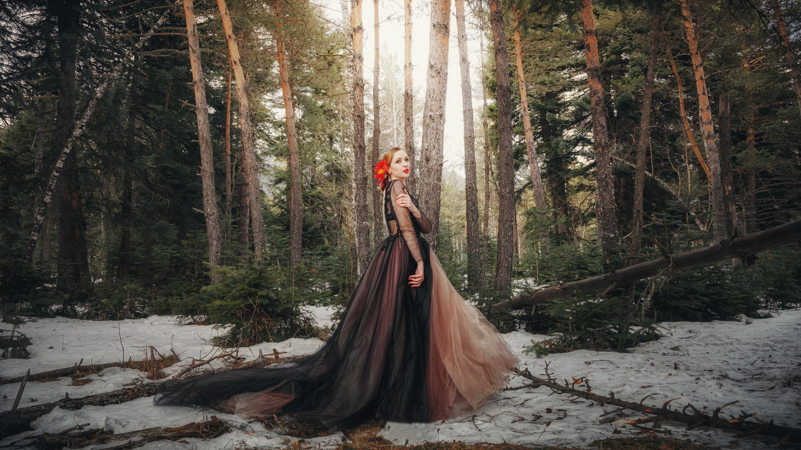 Фото девушки в лесу