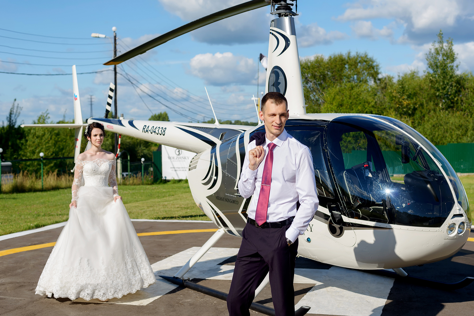 Полет на вертолете на свадьбе в Нижнем Новгороде