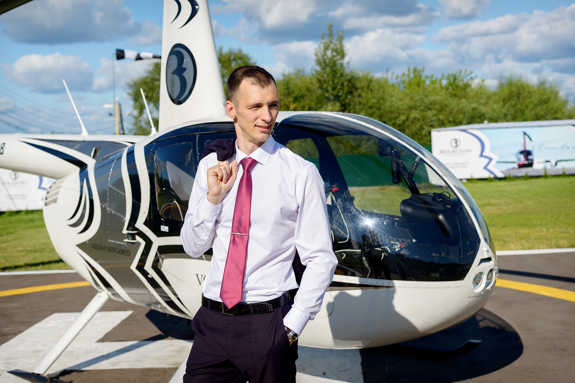 Полет на вертолете на свадьбе в Нижнем Новгороде