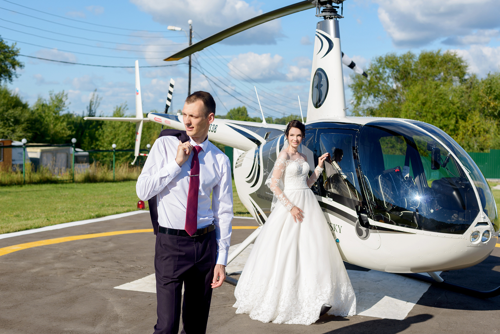 Полет на вертолете на свадьбе в Нижнем Новгороде