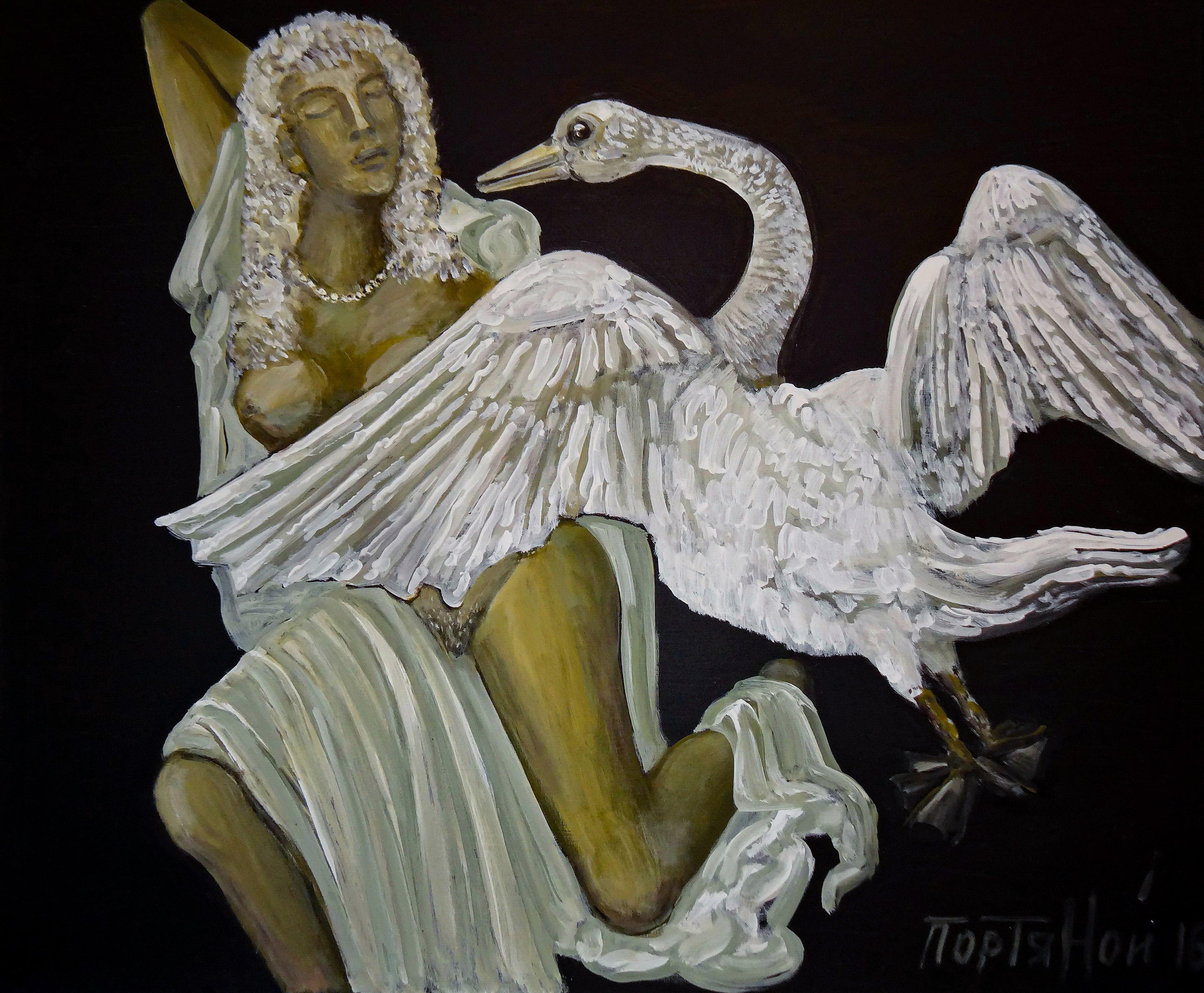 Leda and the Swan. 2015 Canvas, oil, acrylic. 120X100cm. Art. ...