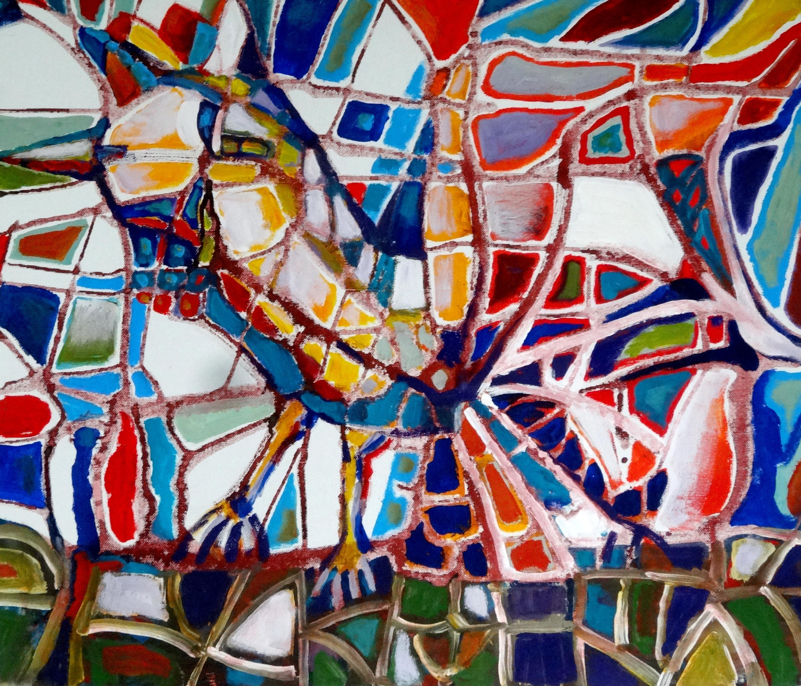 Витражная птица. 2015г. Холст, акрил. 60Х70см. Арт. ...