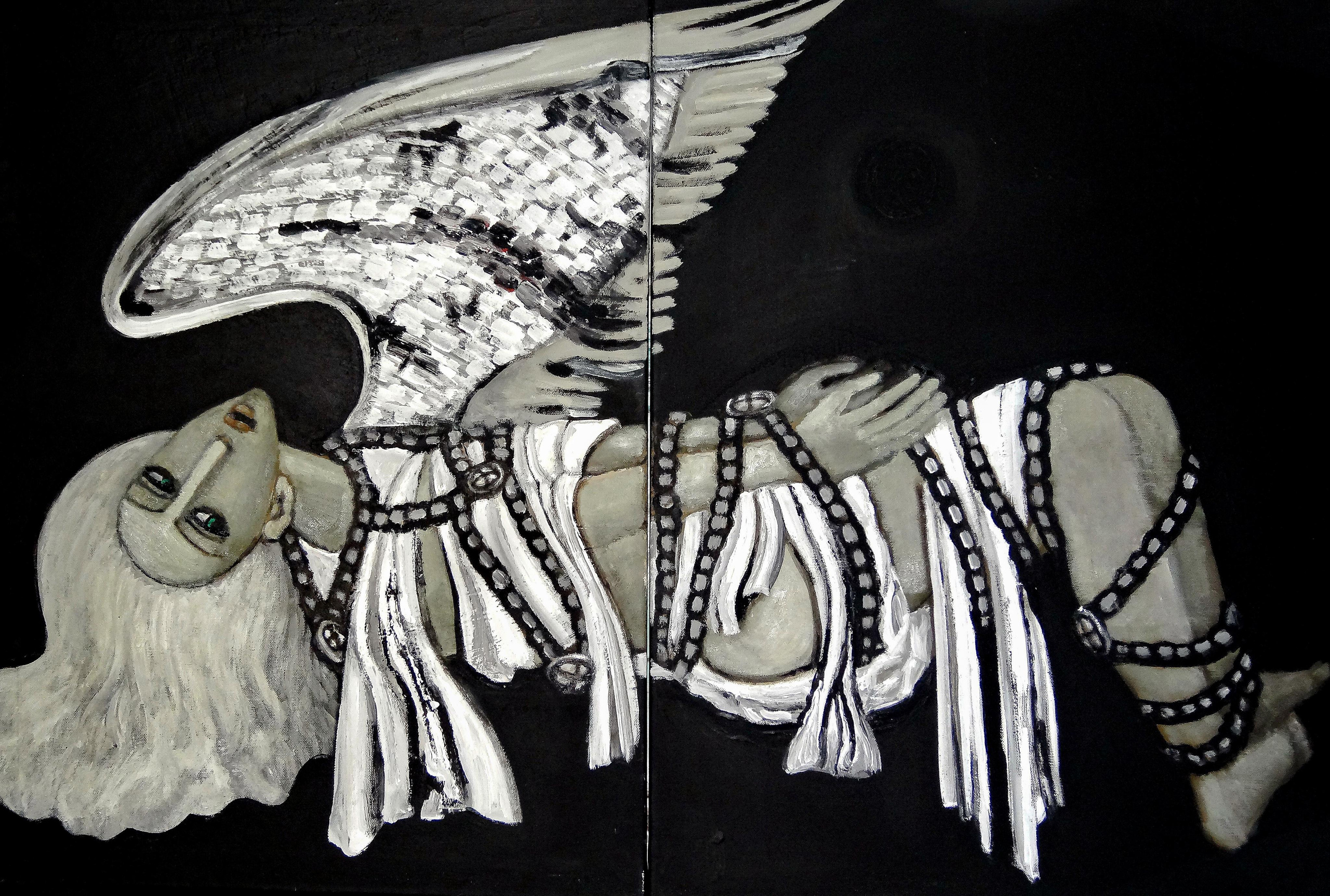 Captured Angel (diptych). 2016 Canvas, oil, acrylic. 80X120cm. Art. ...