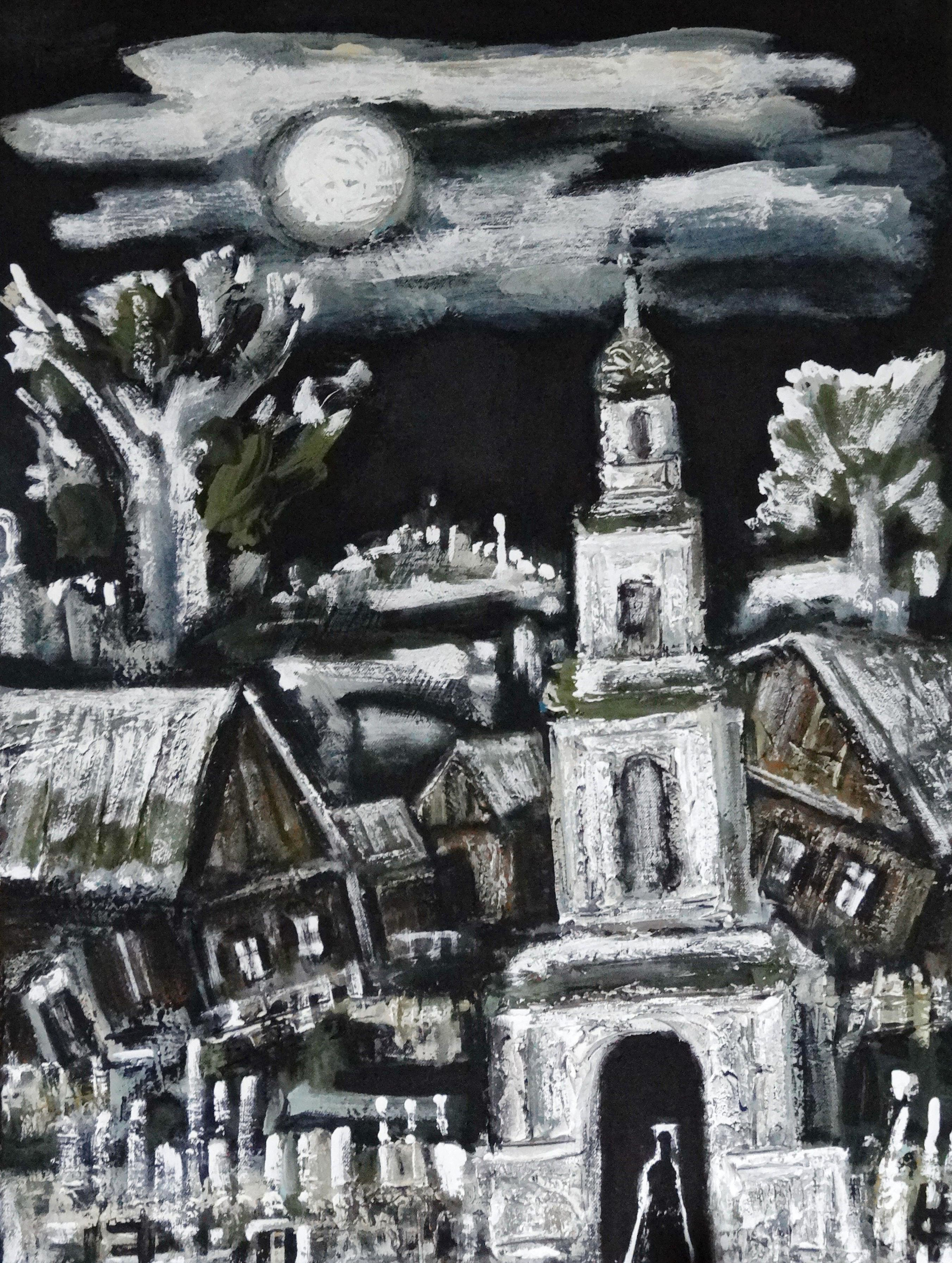 Landscape with a church. 2015 Canvas, oil, acrylic. 80X60cm. Art. ...