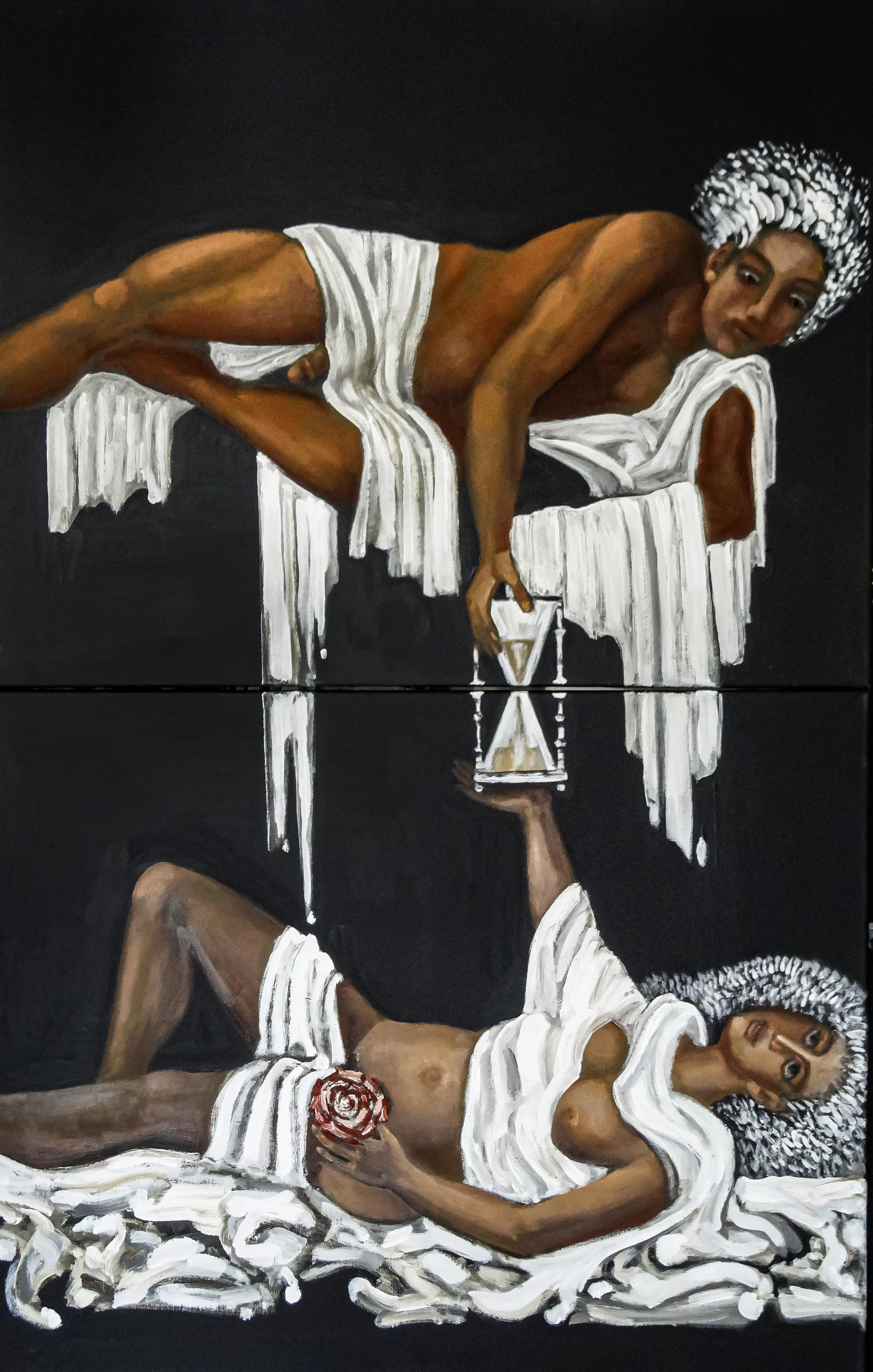 Time for two (diptych). 2016 Canvas, oil, acrylic. 140X90cm. Art....