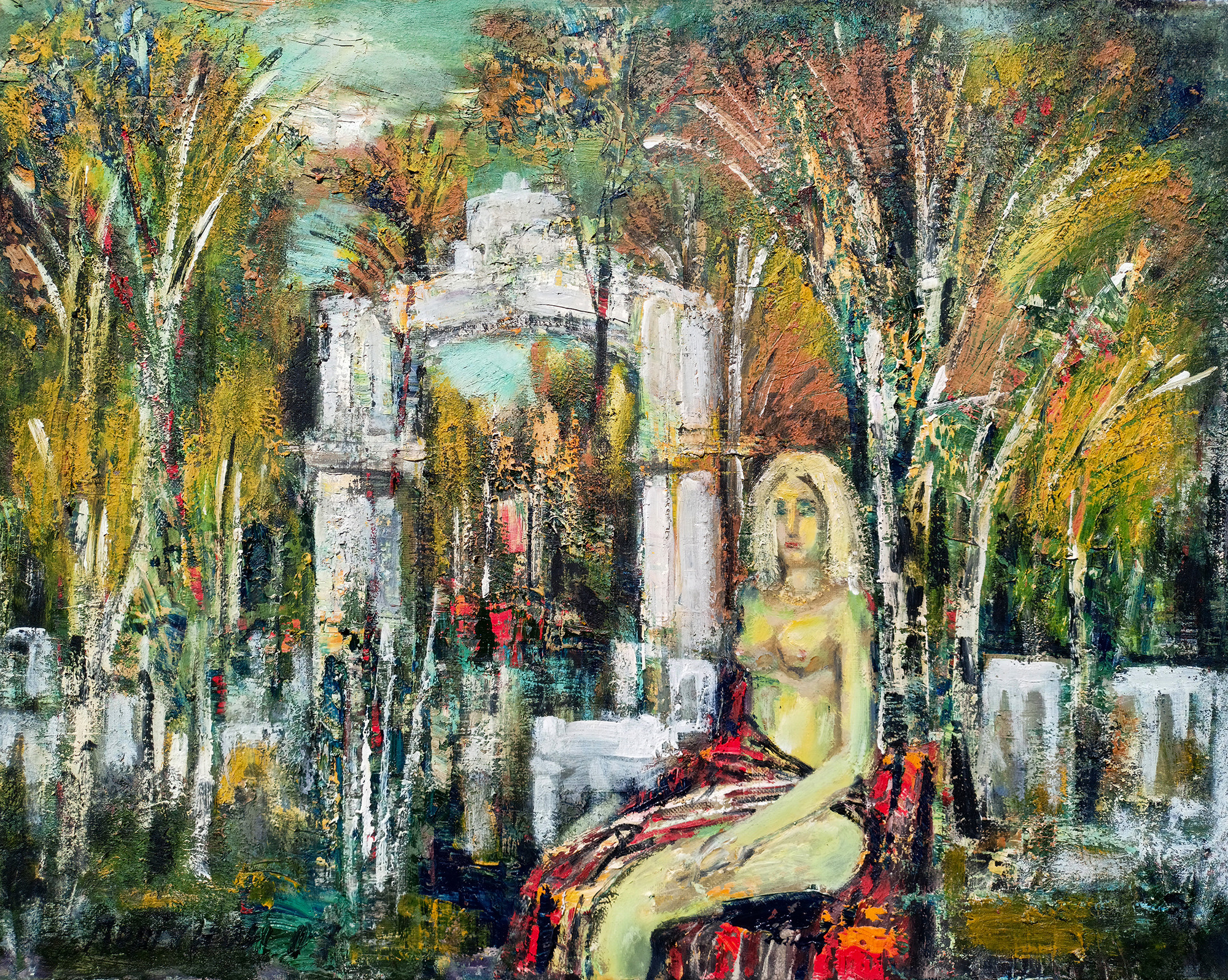 Осеннее купание. 2007-2010гг. Холст, масло, акрил. 70Х90см. Арт. AP-065