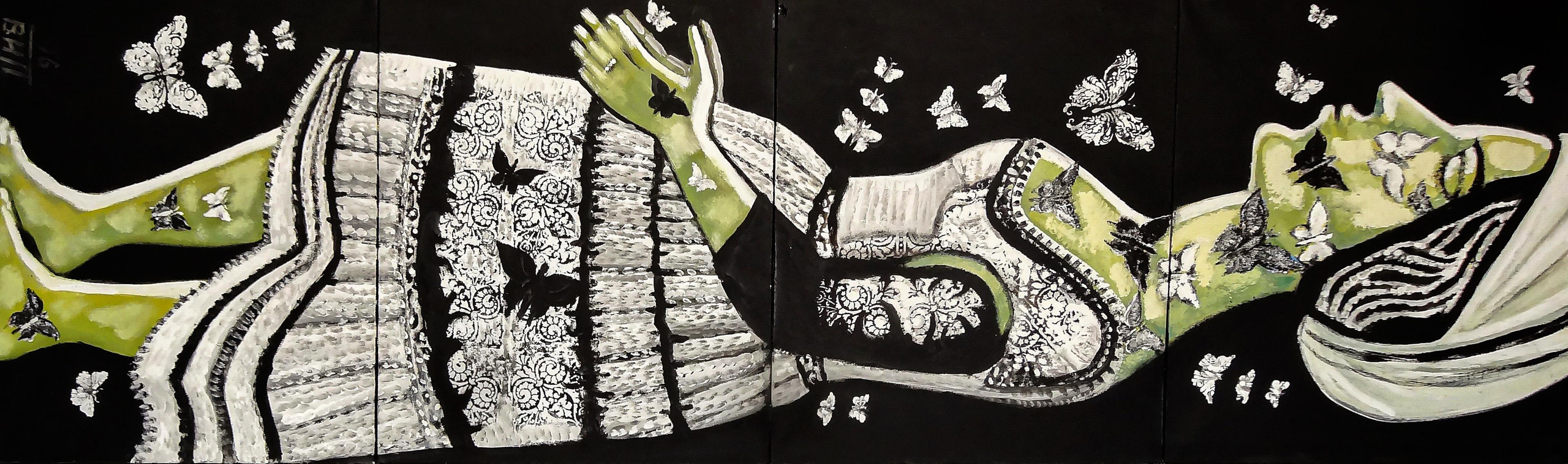 Сон с бабочками №1. 2016г. Холст, масло, акрил. 60Х200см. Арт. ...