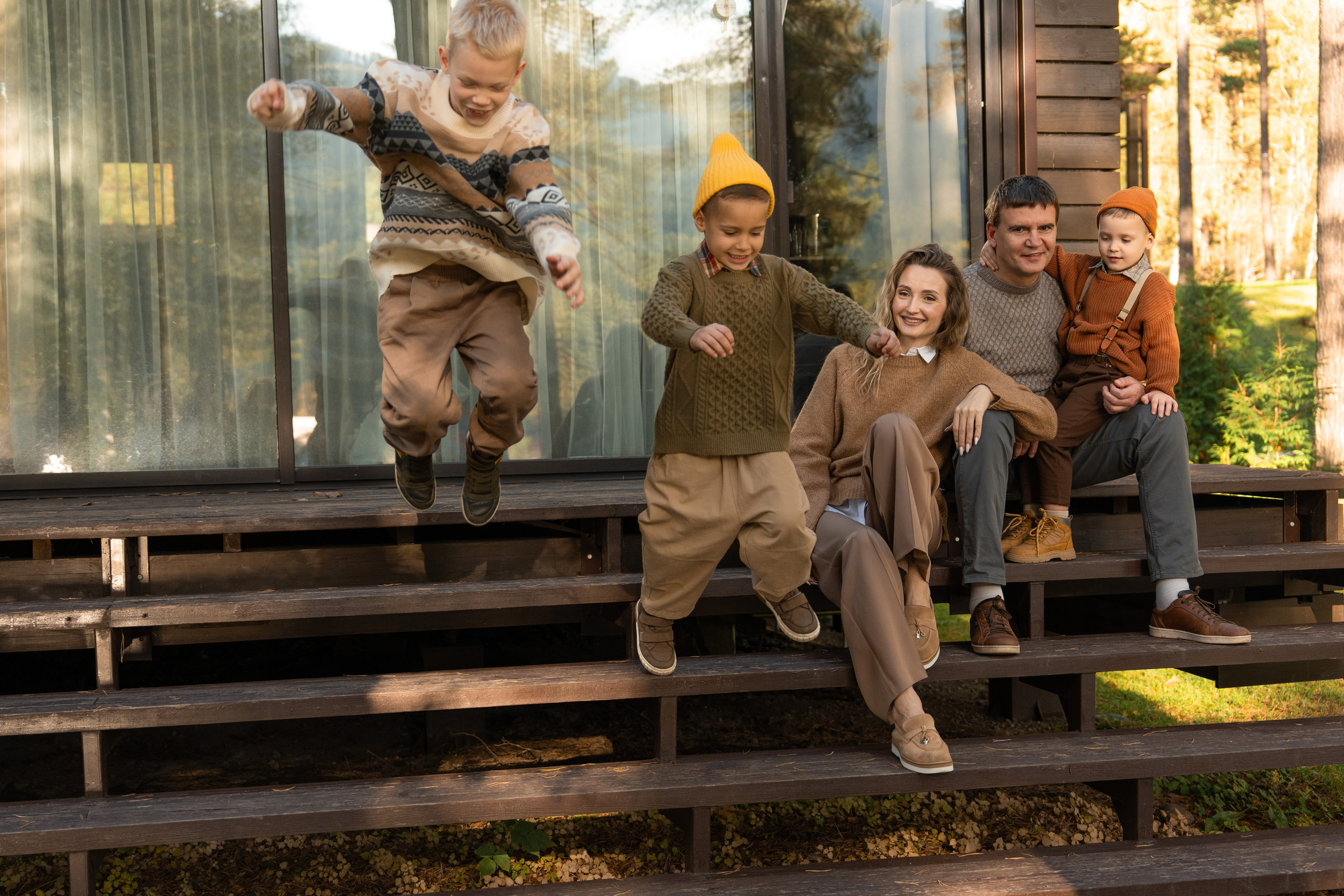 Семейная фотосессия в Москве для большой семьи. Свадебный фотограф в Москве Анна Полушина