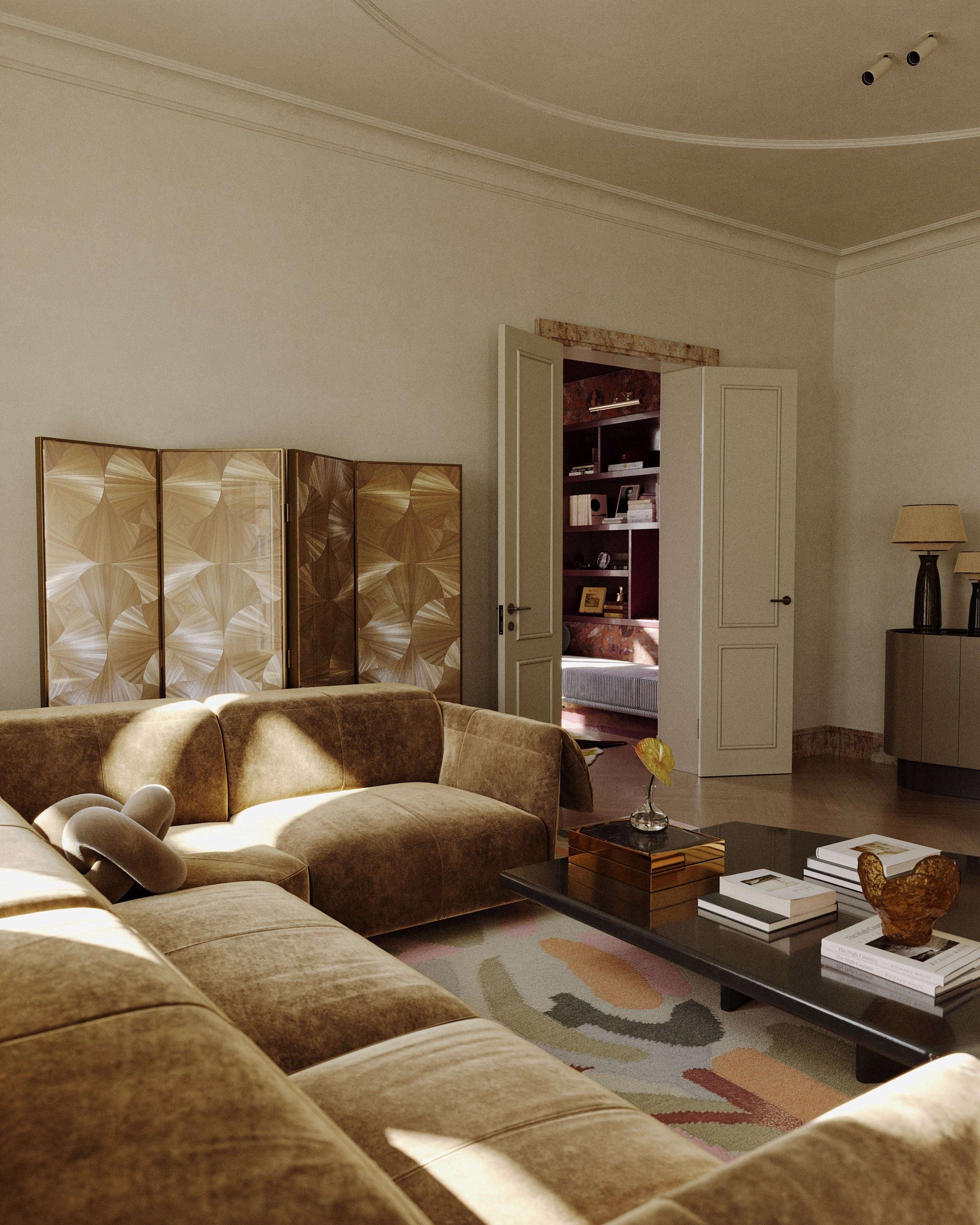 Квартира для семейной пары из Санкт-Петербурга. 3D визуализация дизайна интерьера. 3D interior design visualizer