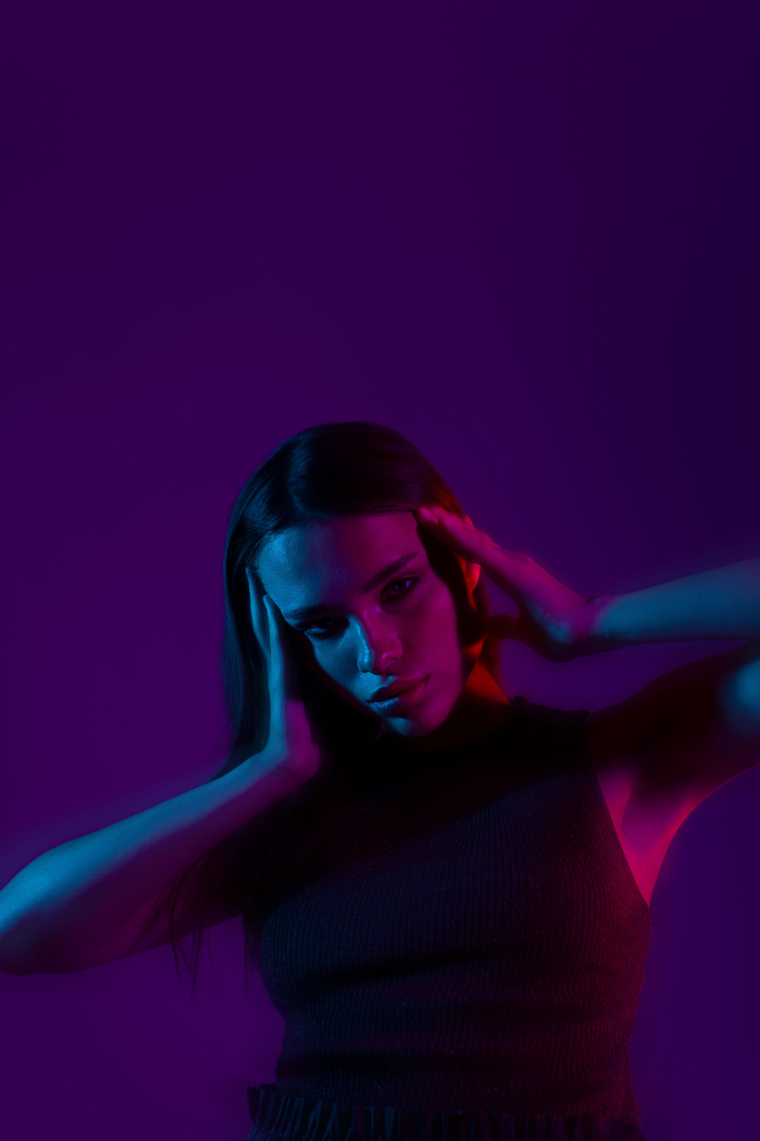 Женские студийные портреты для серт. Фотограф Анастасия Косюра