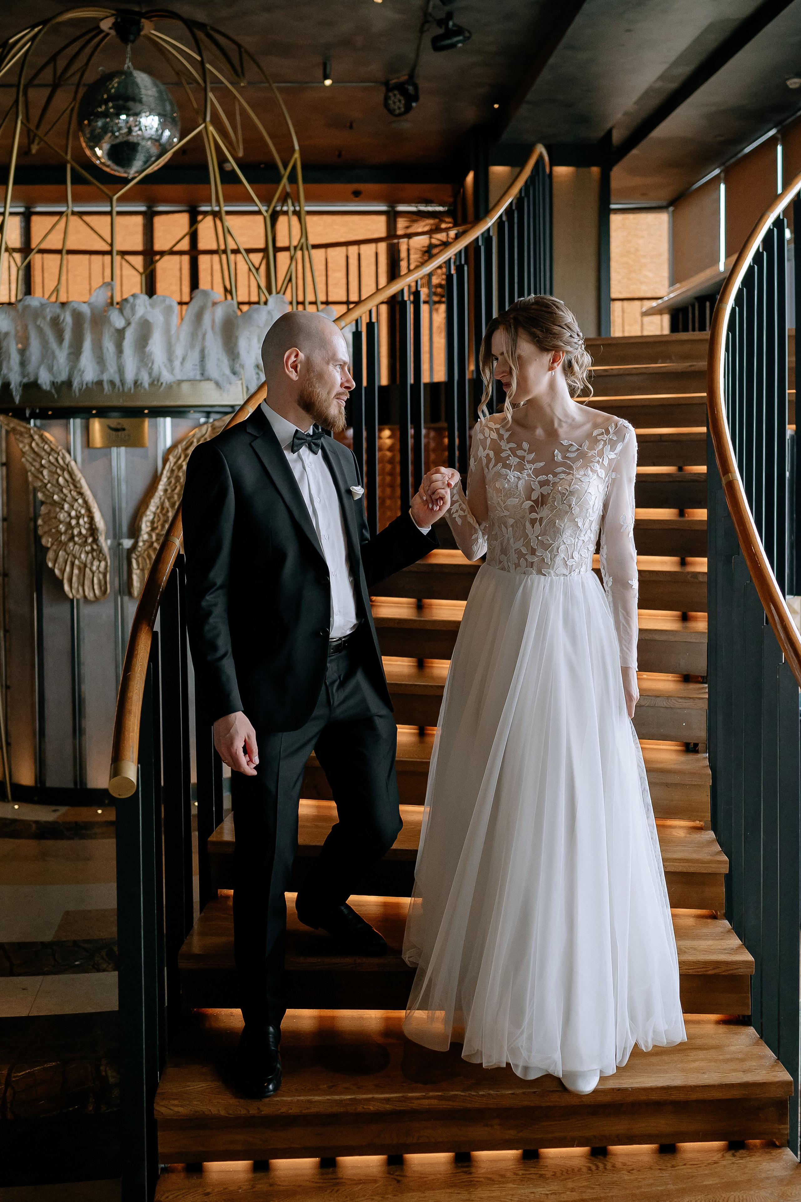 Фотография на лестнице в башне Око