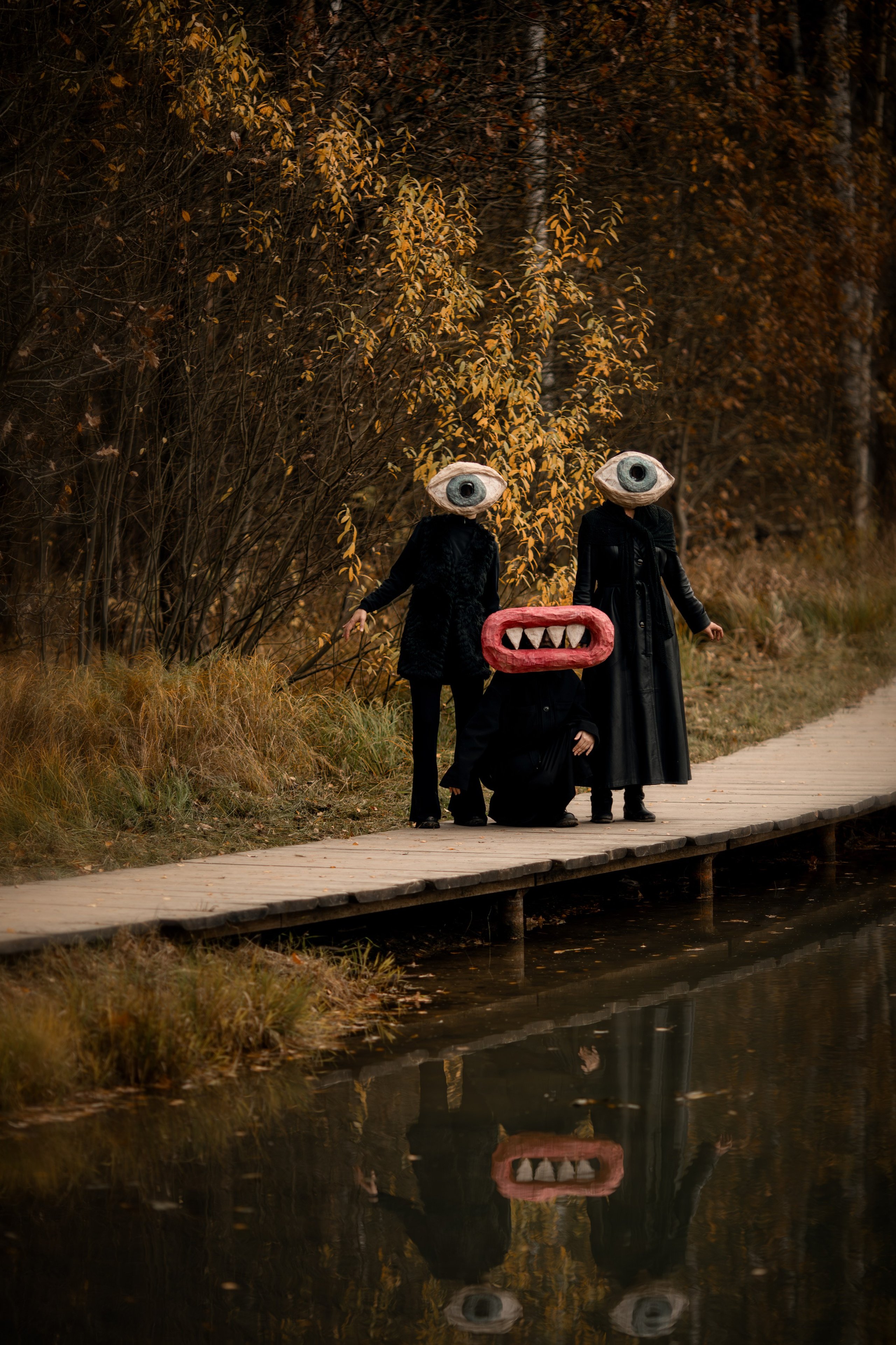 Фотопроект «Духи леса» — маски из папье-маше, свет и тишина природы. Фотограф Анна Грошикова — авторская съёмка на рассвете и закате в Москве, Мытищах, Солнечногорске и Московской области