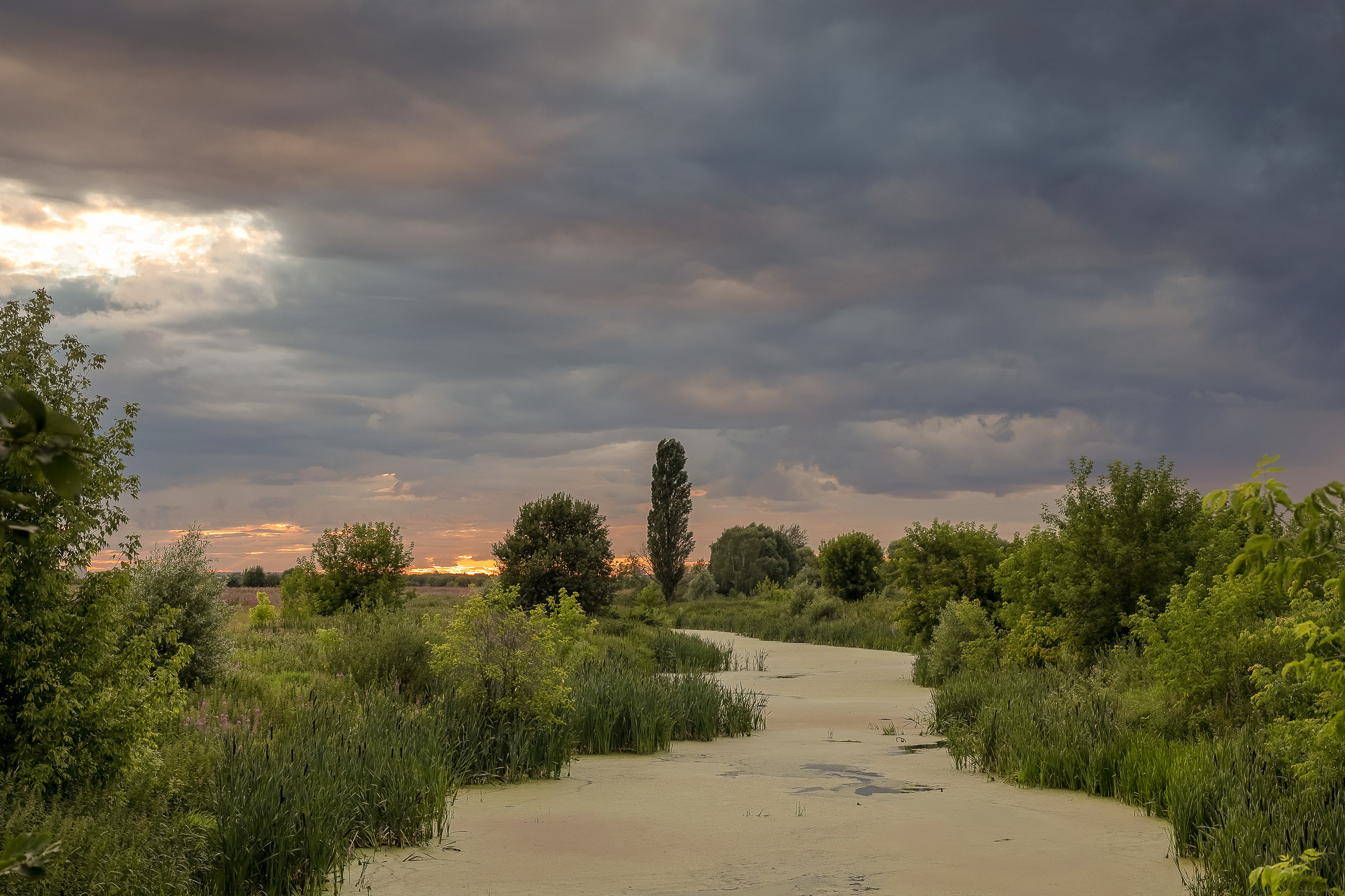 Летний закат перед грозой