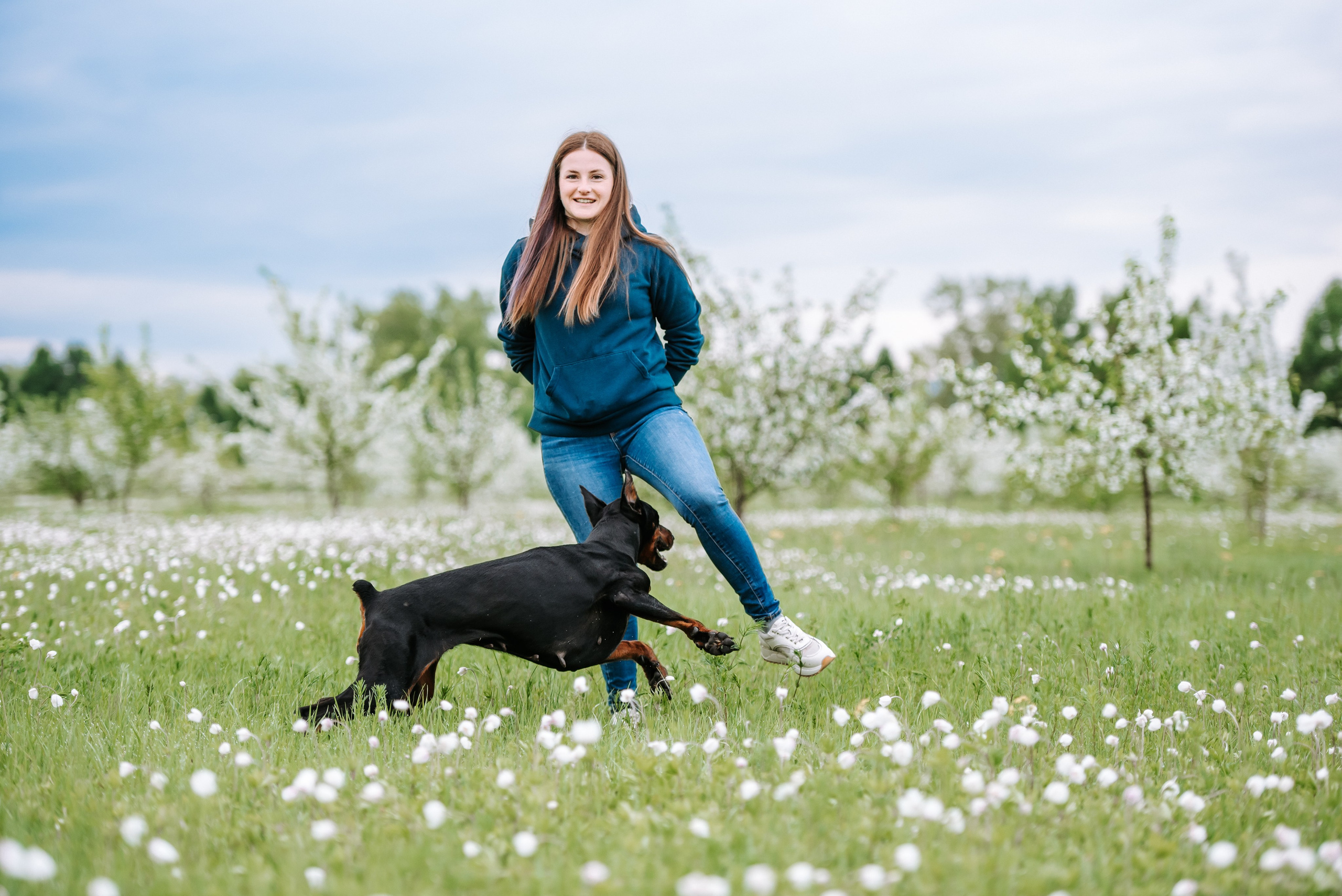 Цветение с доберманами. Фотограф Диана Оленина Красноярск / Братск
