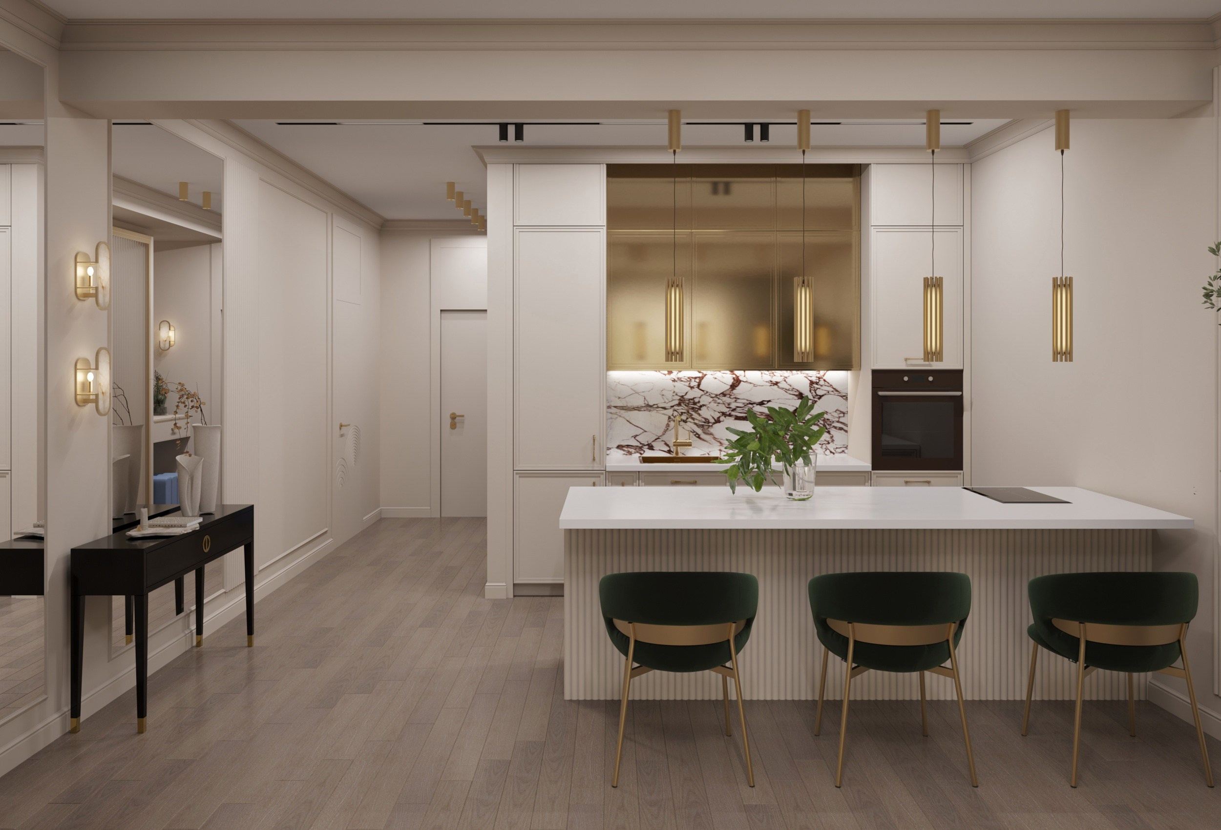 Квартира 72 кв. м. ЖК «Акватория» г. Геленджик. Цель: постоянное проживание. Дизайн интерьеров, строительство, ремонт домов и квартир в Геленджике