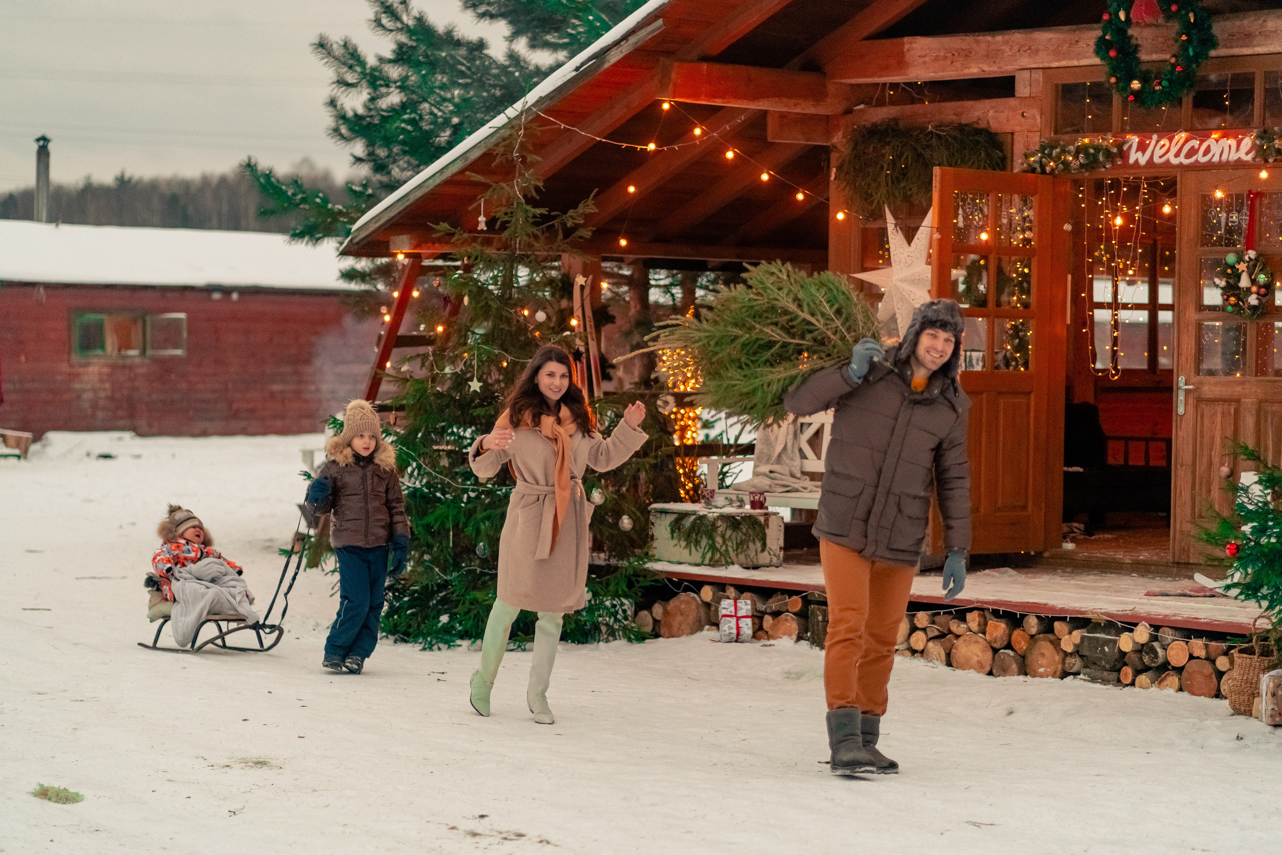 Новогоднее шале в подмосковье. Семейный и свадебный фотограф в Москве Нина Гусева