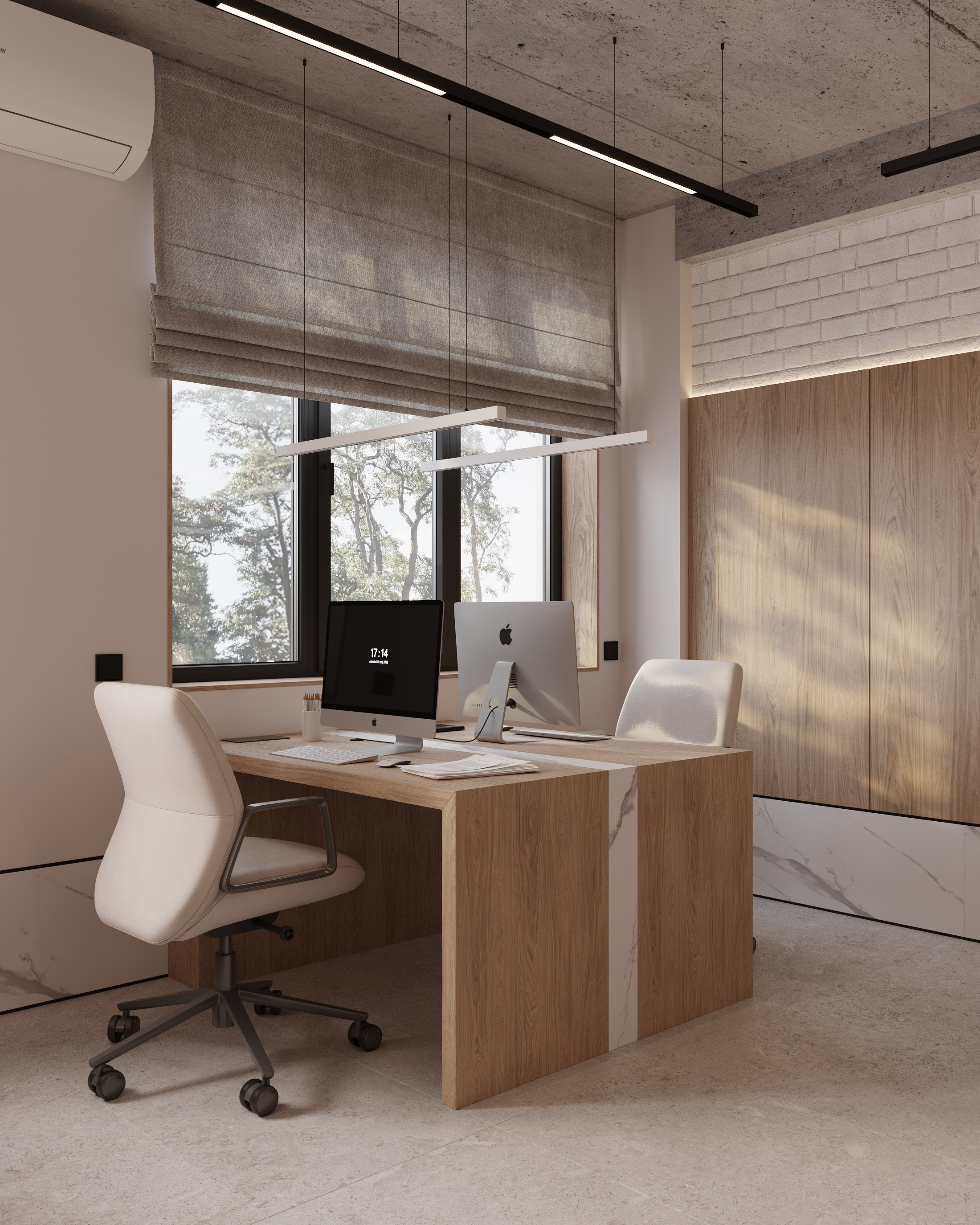 Офис компании «Мединвест». Дизайн интерьера, 3D-визуализация Владивосток