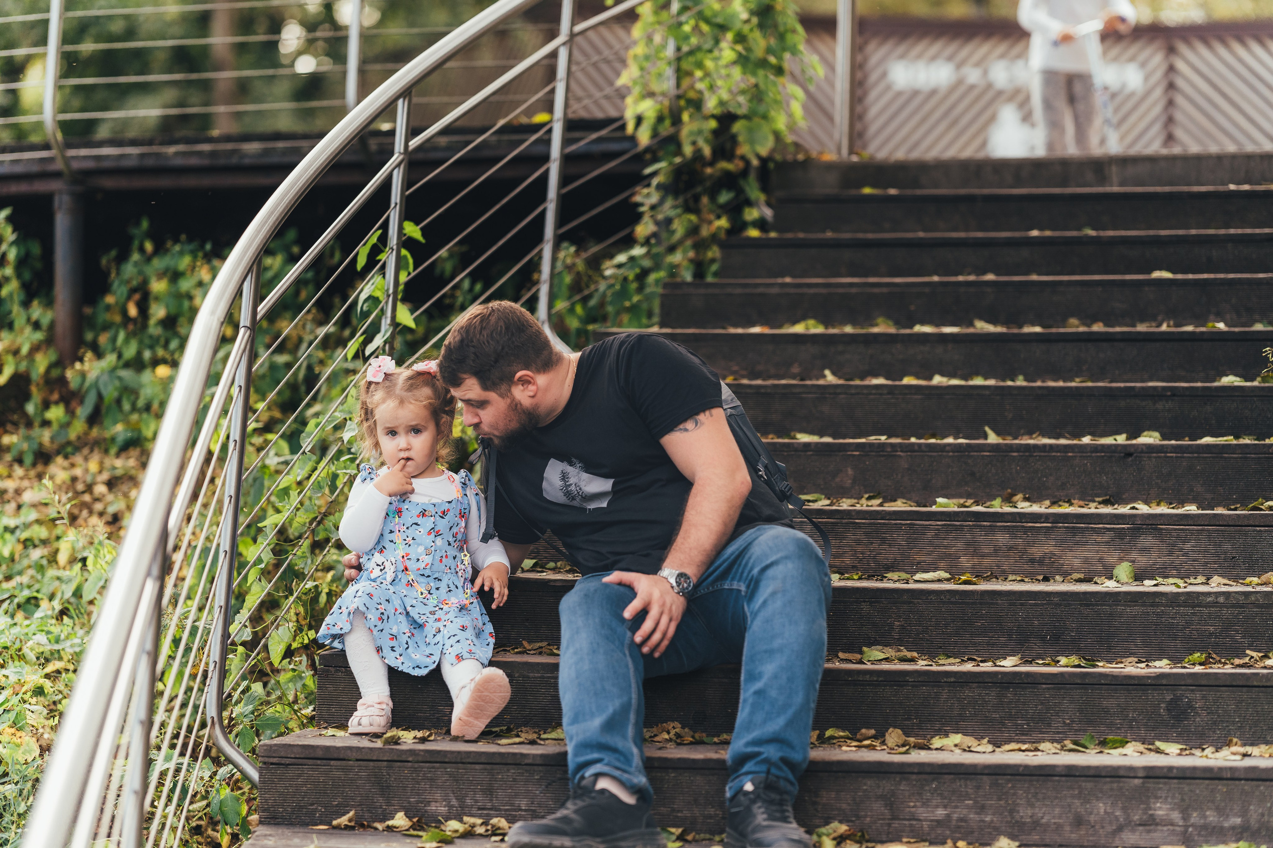 Денис с дочкой, Балашиха, парк Пехорка. Наталья Дукалова фотограф Щелково Королев Пушкино Москва Балашиха