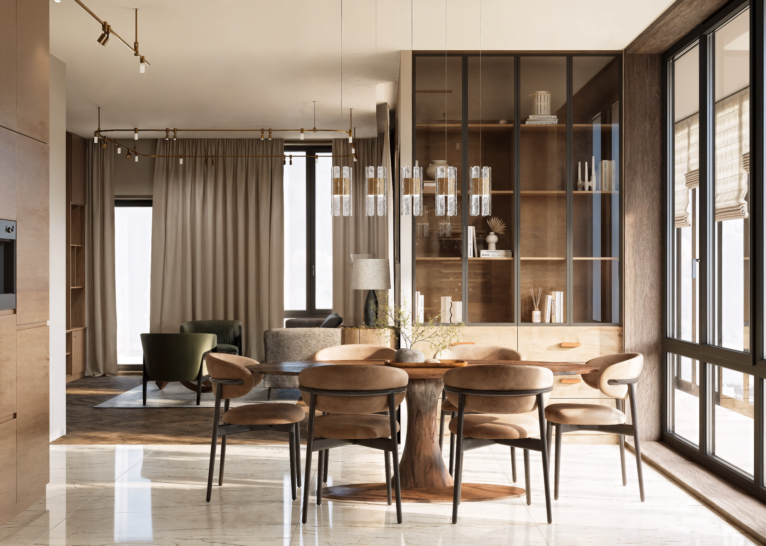 RIVERSKY / 107 м². Inside Form — студия, где проект начинается не с стен, а с человека. Индивидуальный подход, живой стиль