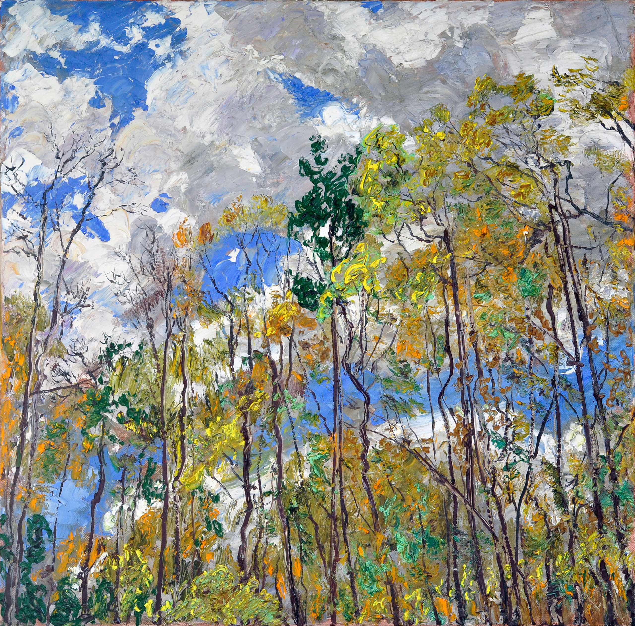 "Облачный день" холст, масло, 100Х100см., 2022 год