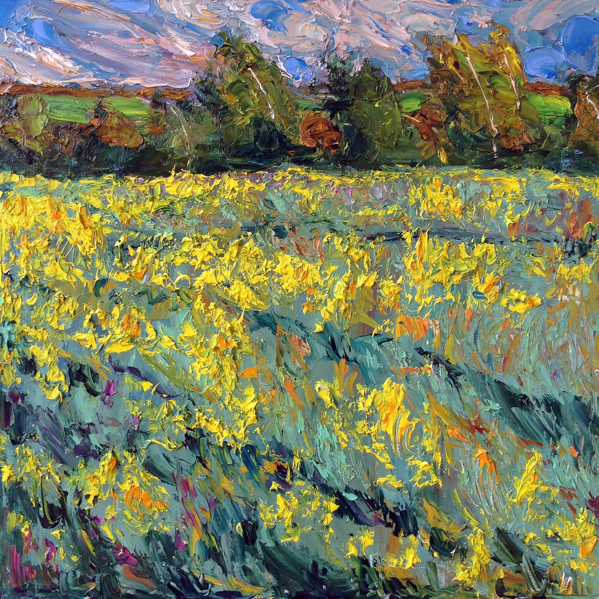 "Цветущая сурепка VII" холст, масло, 50x50см., 2019