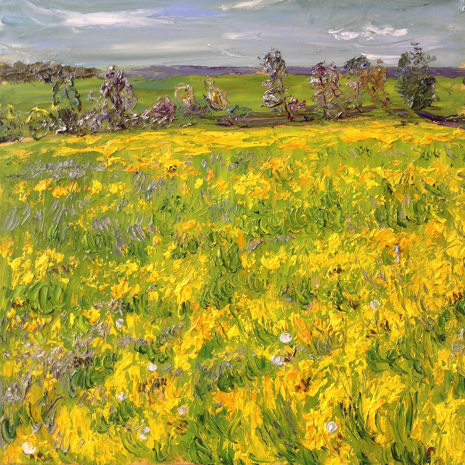"Цветущая сурепка IV" холст, масло, 50x50см., 2019