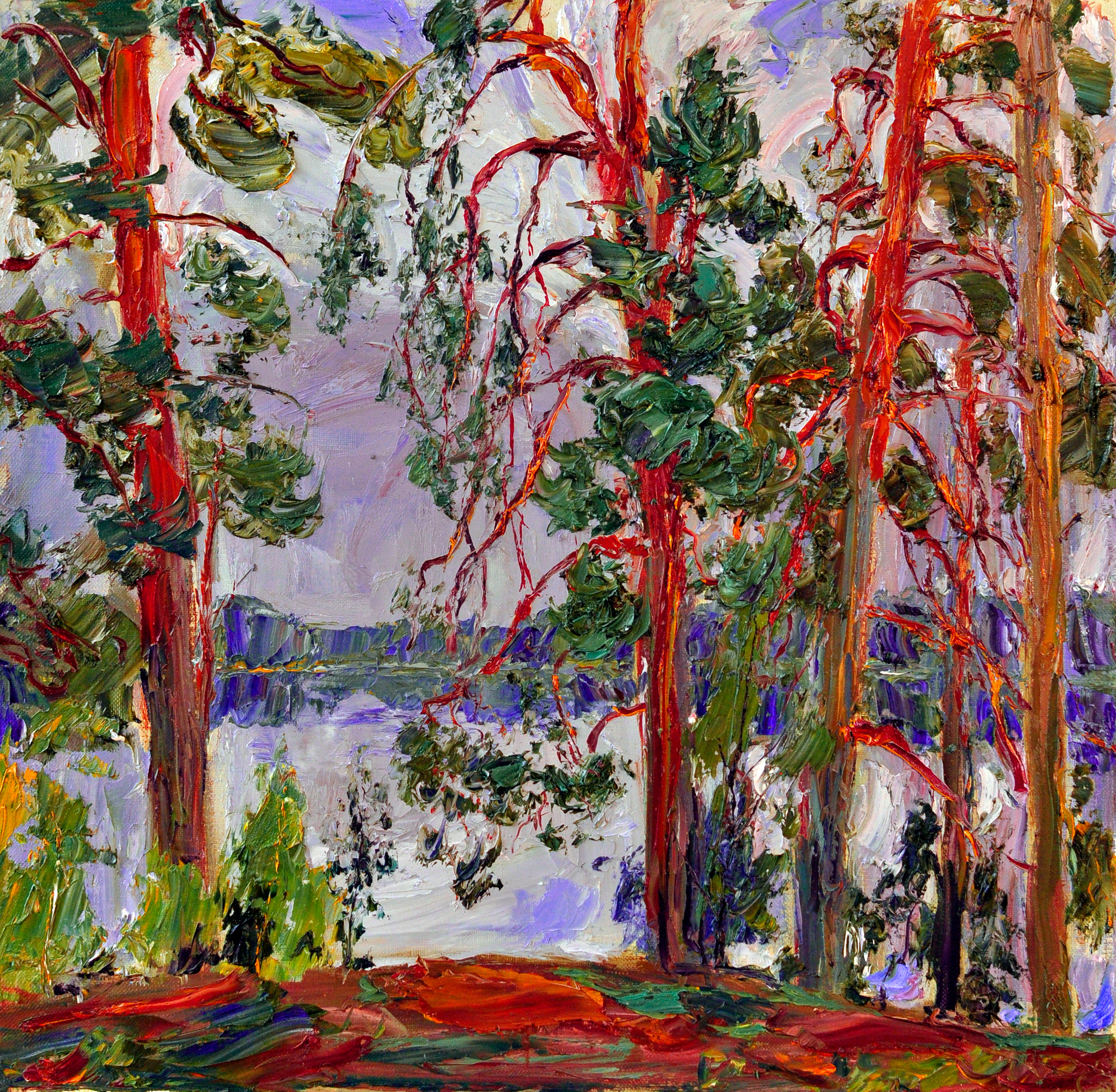 "Сосны IV" холст, масло, 50х50см., 2018, частная коллекция