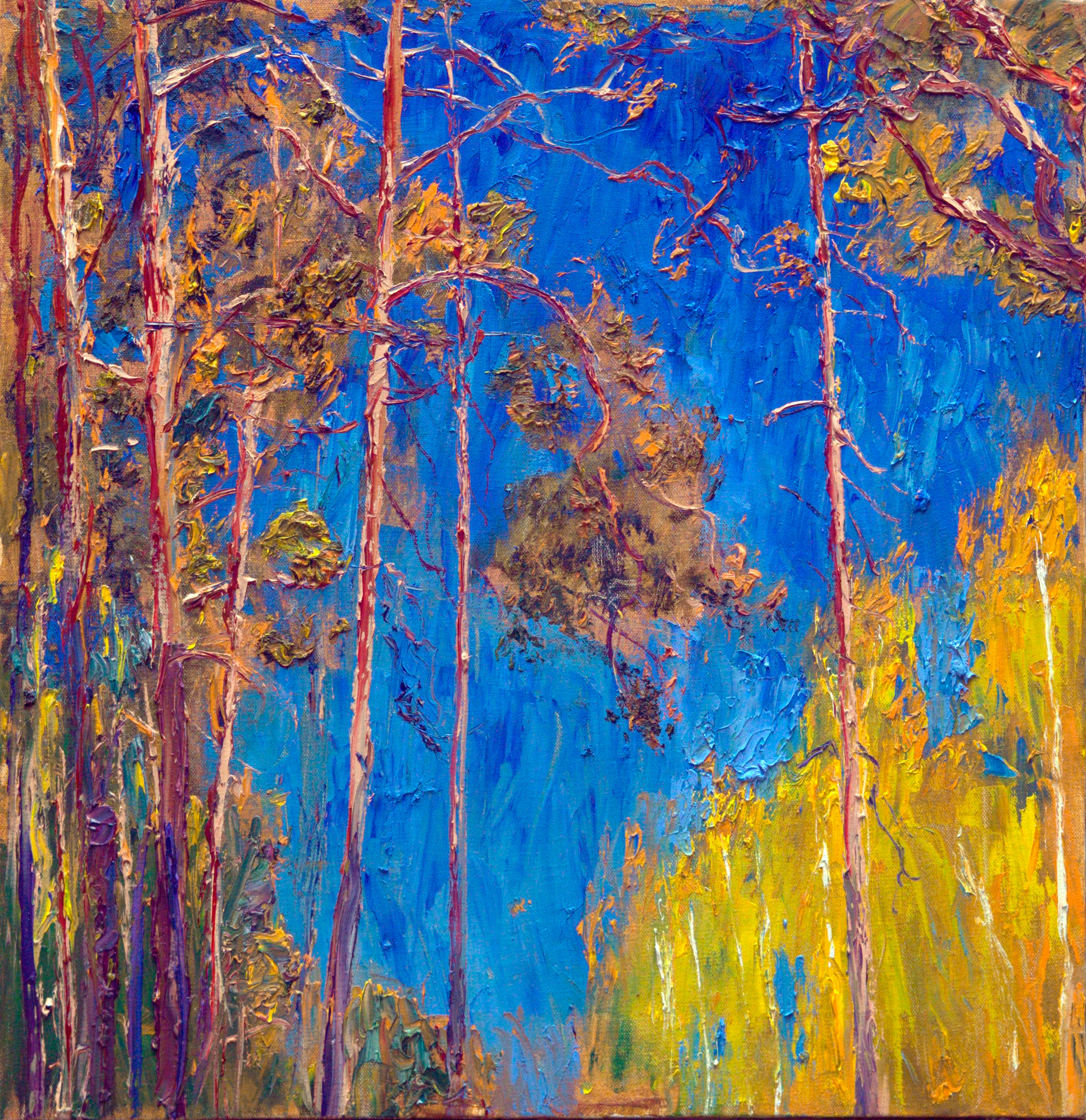 "Сосны Х" холст, масло, 40х40см., 2019 год