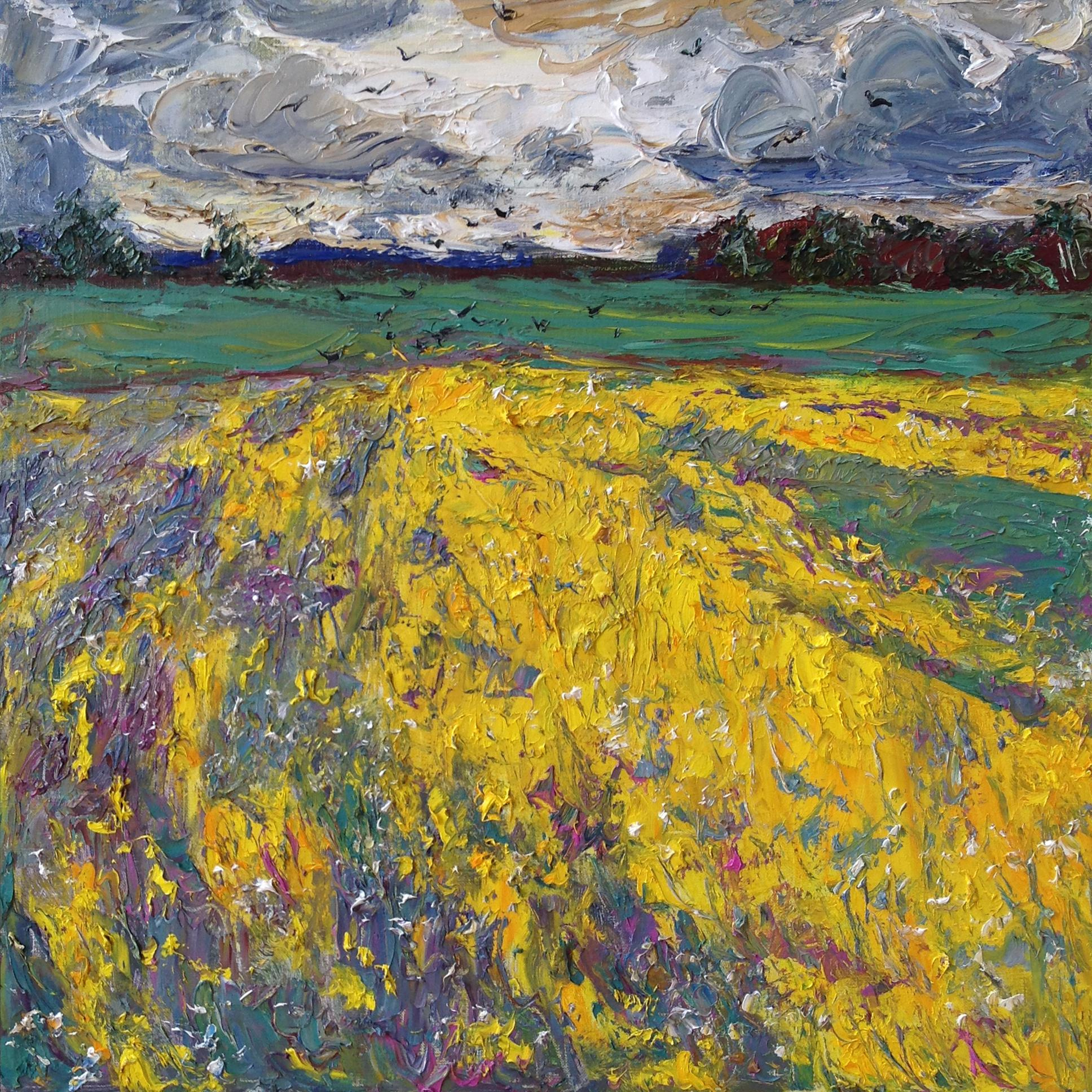 "Цветущая сурепка I" холст, масло, 50x50см., 2019, частная коллекция
