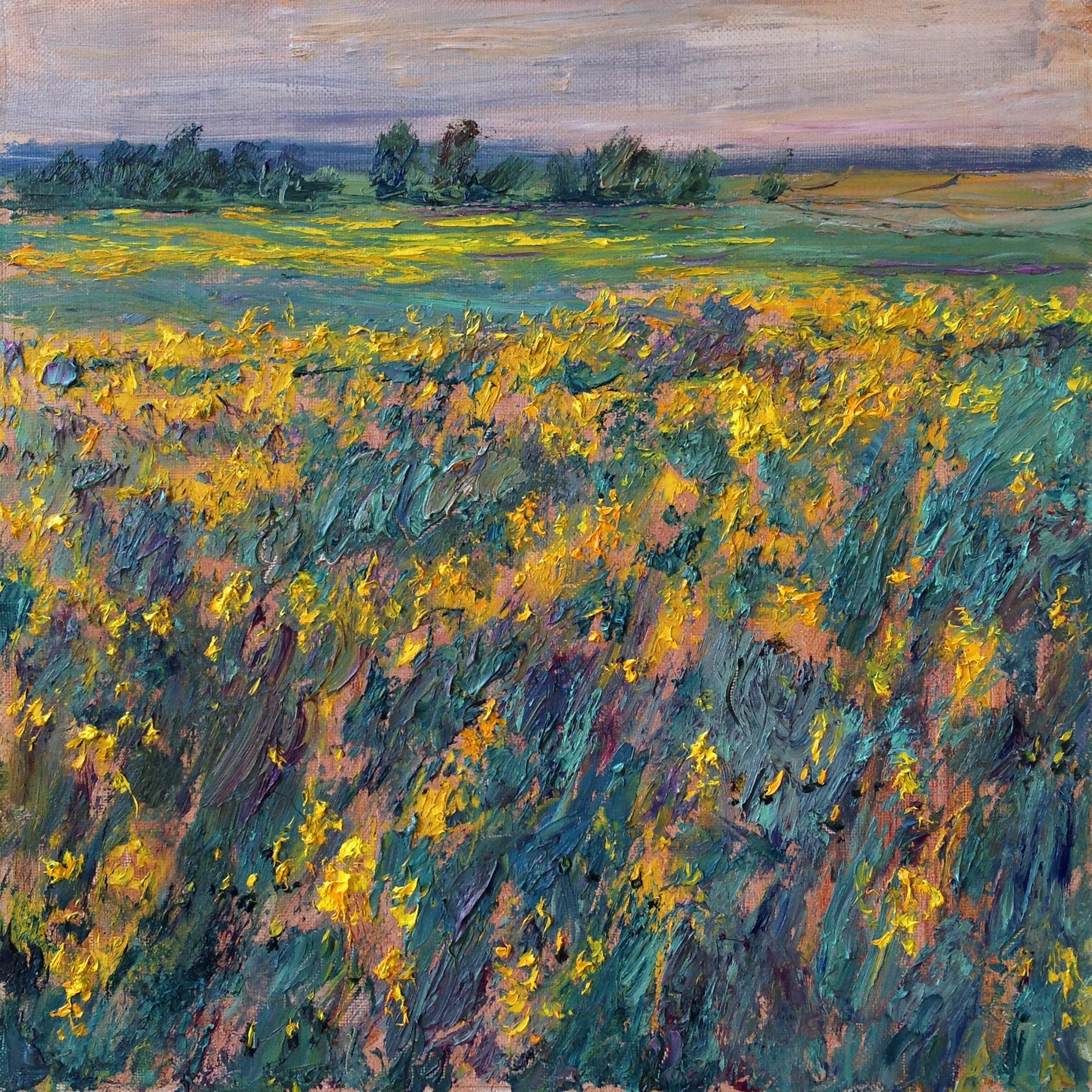 "Цветущая сурепка V" холст, масло, 50x50см., 2019