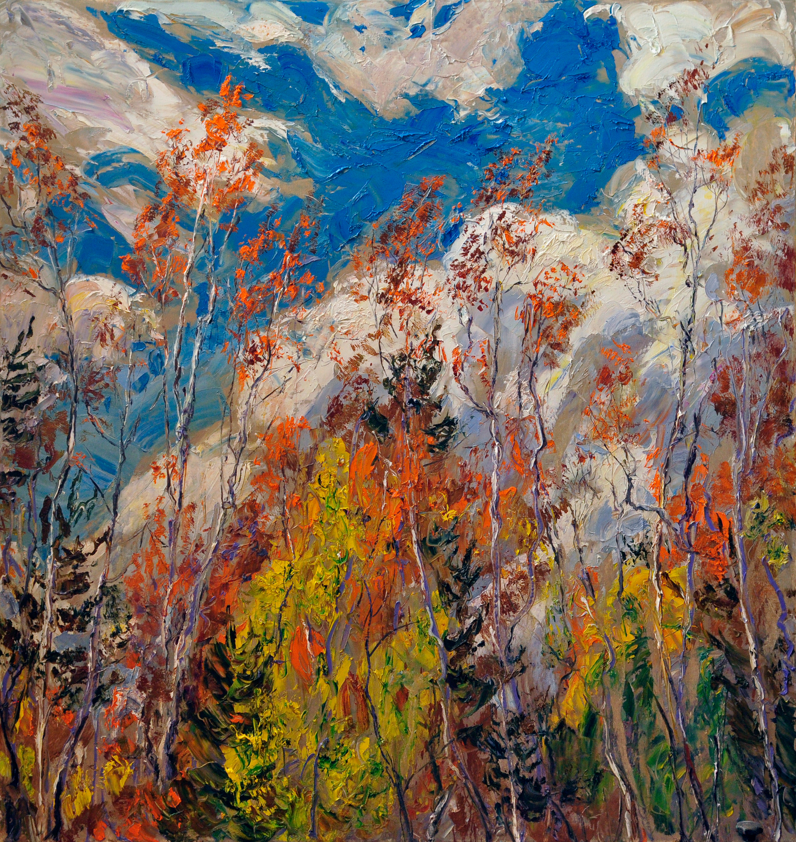 "Ветреный день" холст, масло, 120х115см., 2019 год