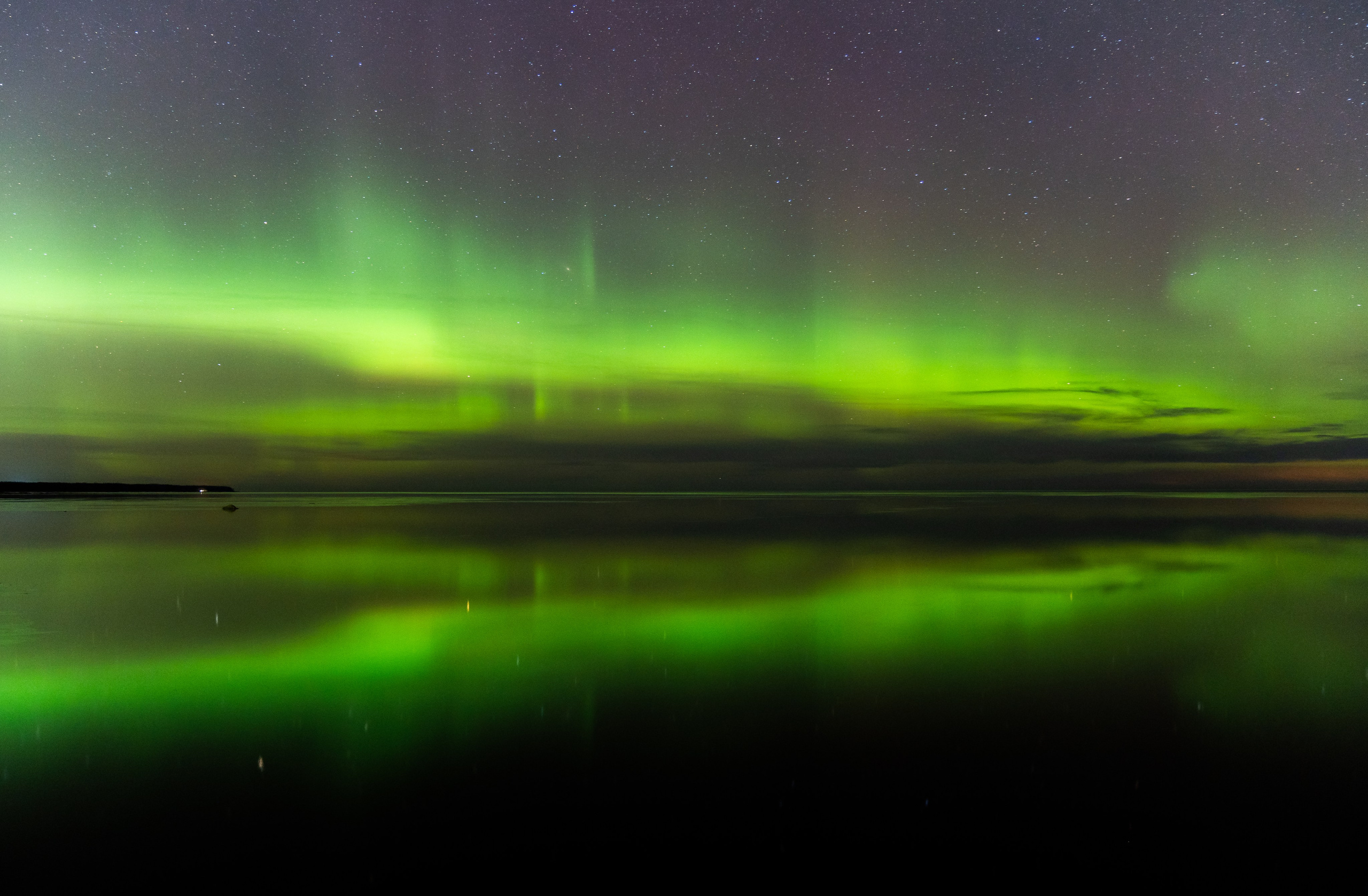 Северное сияние, северное сияние на Ладожском озере, северное сияние в Ленинградской области, пейзажи Ладожского озера, пейзажи Ладоги, ночной пейзаж