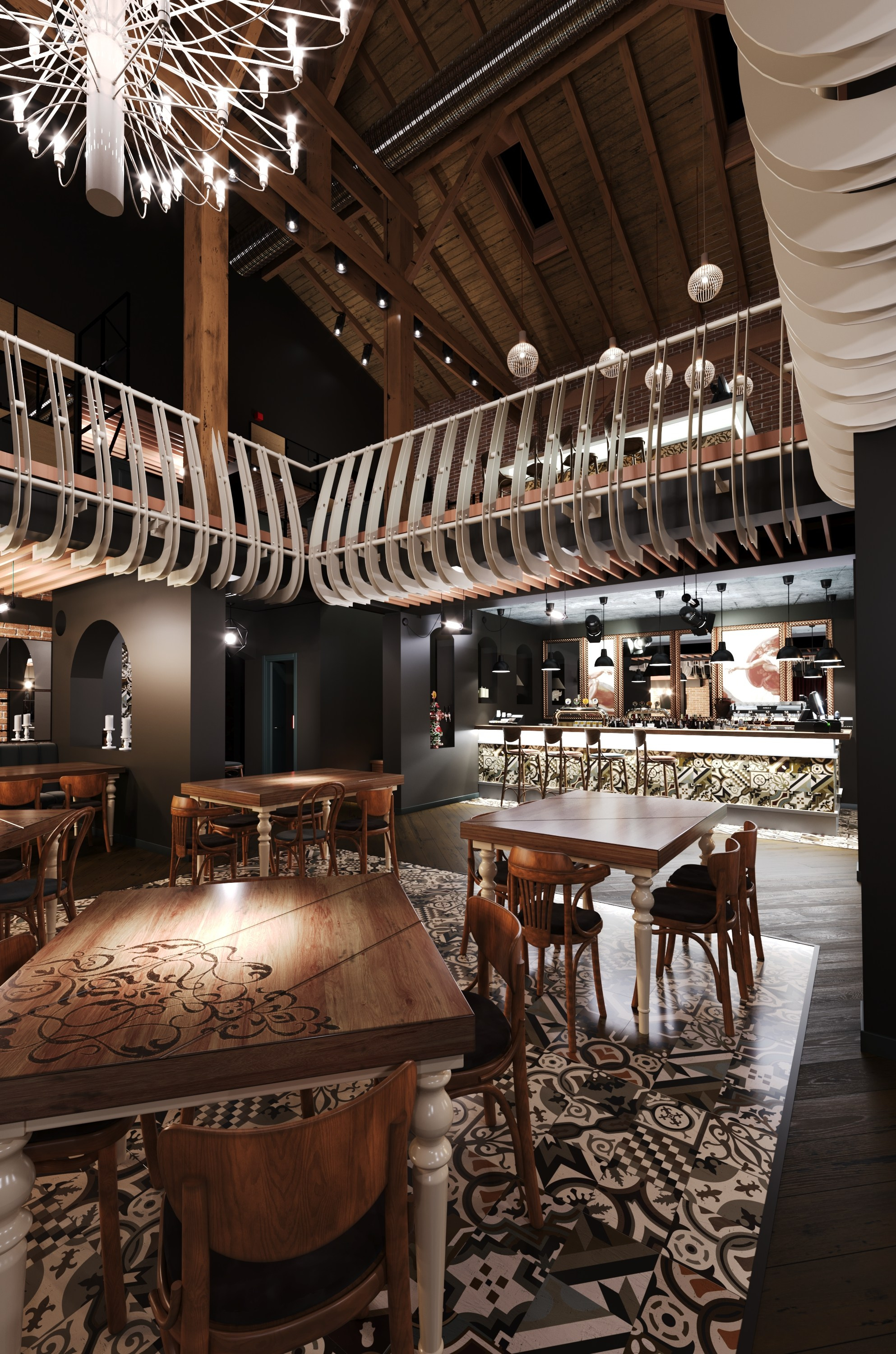 Ресторан. 3D визуализация