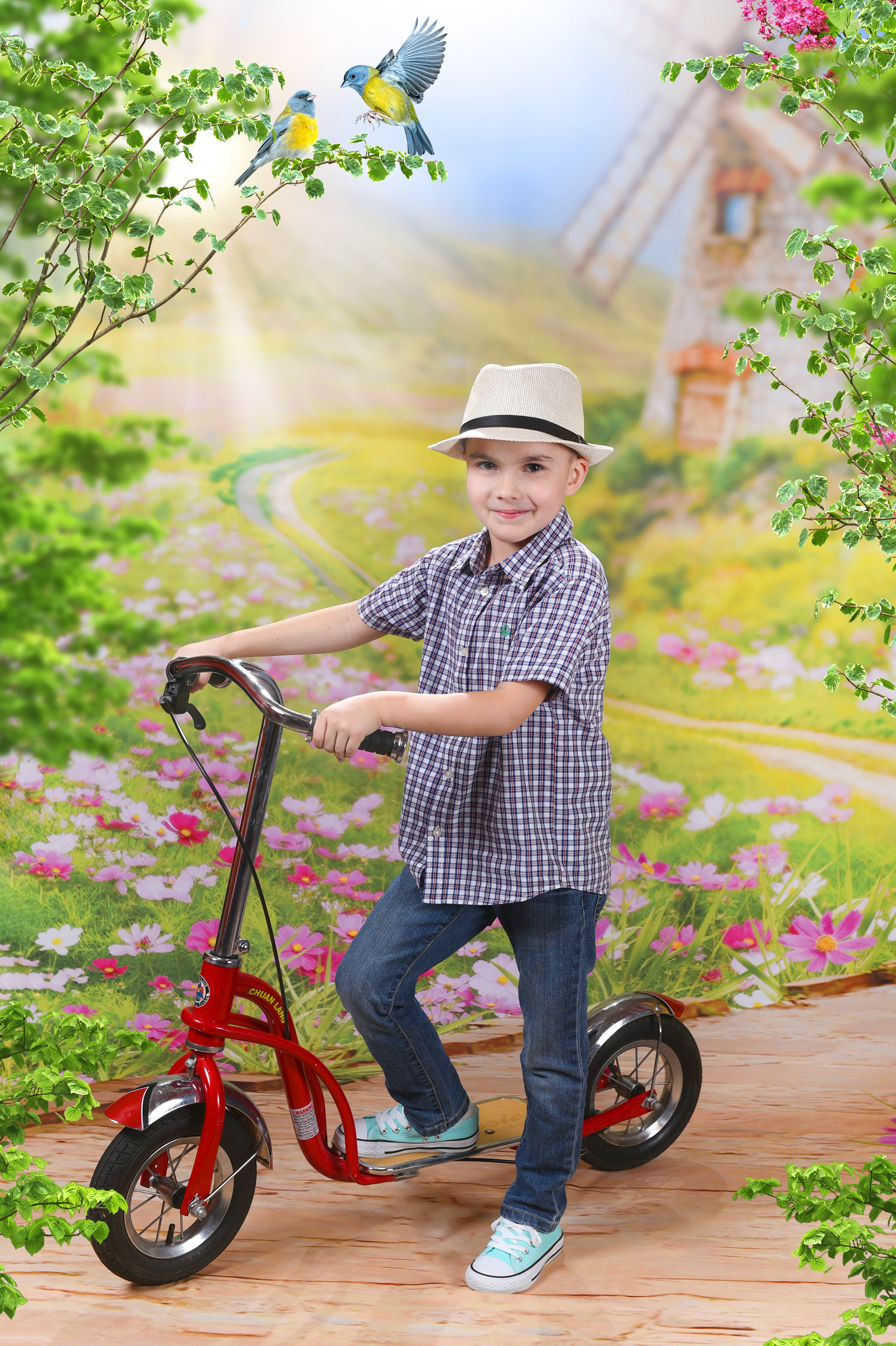 На самокате. ФотоАрт