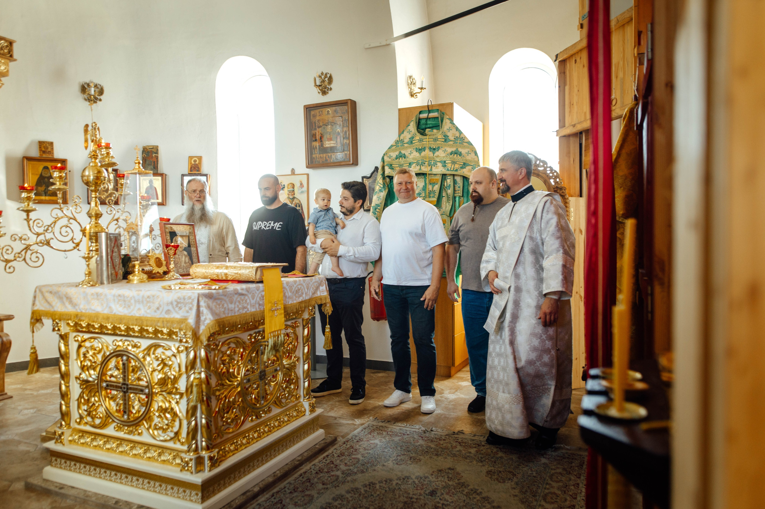 Крещение Энвера (Михаила), д. Колядищи, храм Успения Пр. Богородицы, август 2025