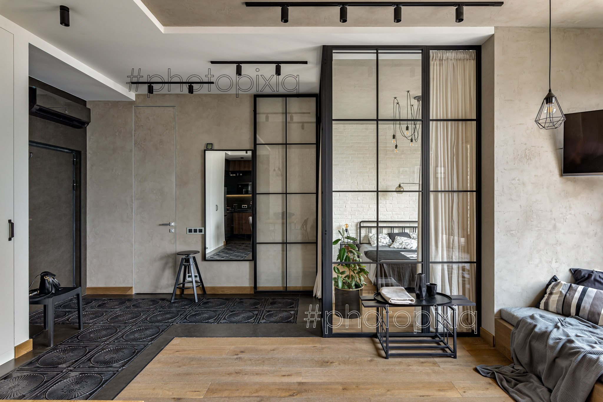 Интерьерная съёмка квартиры лофт в ЖК «Headliner». Интерьерная съёмка и виртуальные туры — Интерьерный фотограф Кузнецов Сергей (photopixiq)