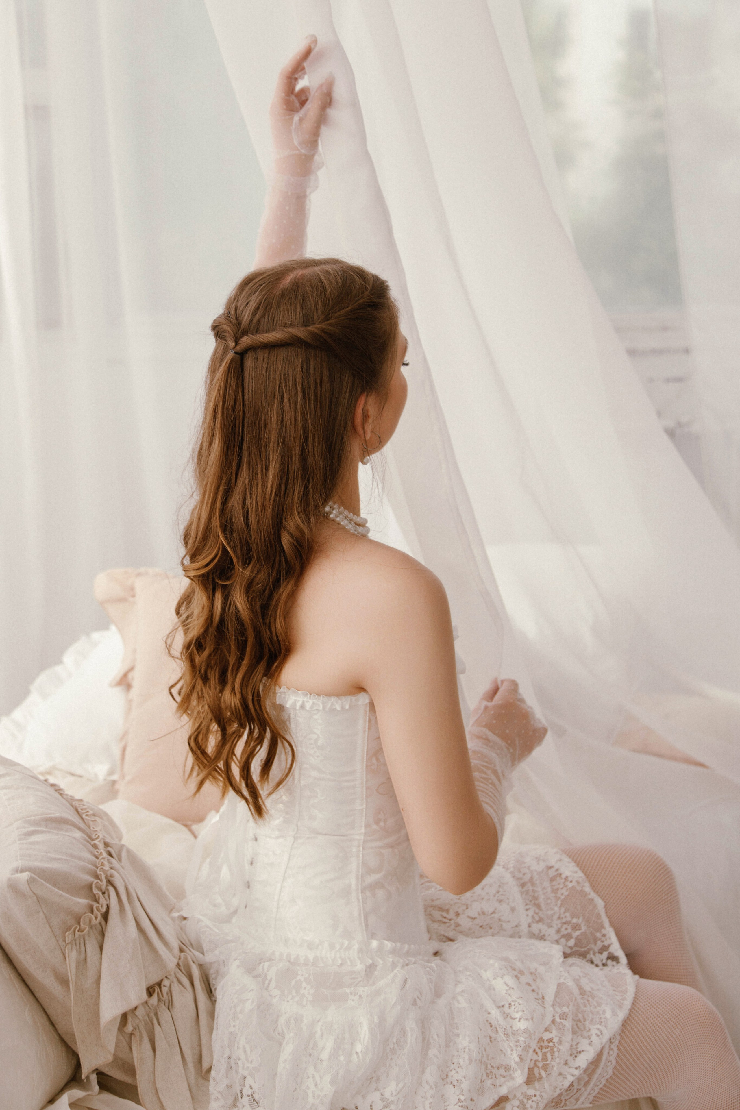 Марина. Фотосессия в студии, винтаж, женская съемка. Фотограф Ксения Третьякова, Санкт-Петербург