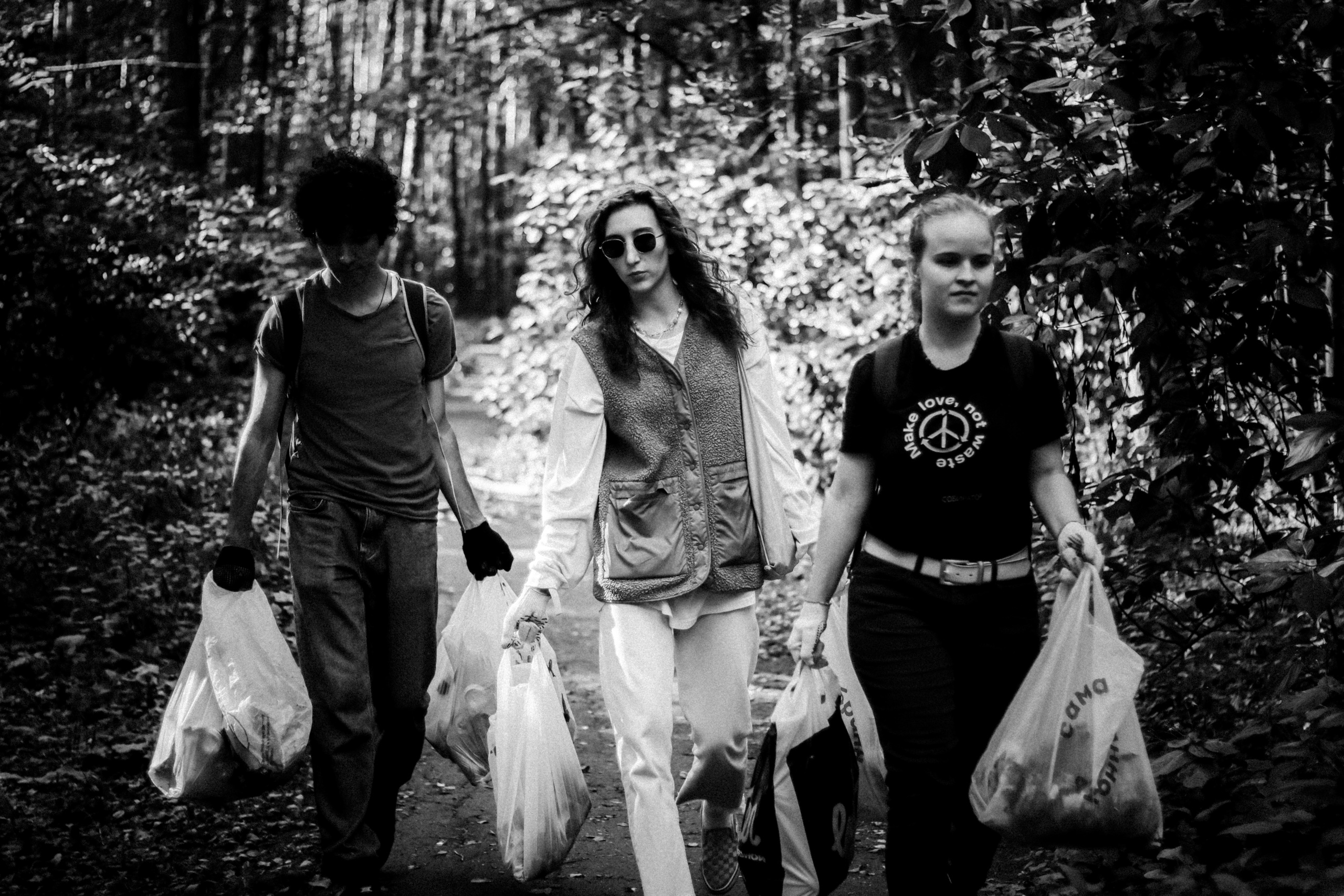 Cleaning the forest with Arshak Makichyan and Tasha Tale, August 2021. Photographer in Israel Alice Milchin