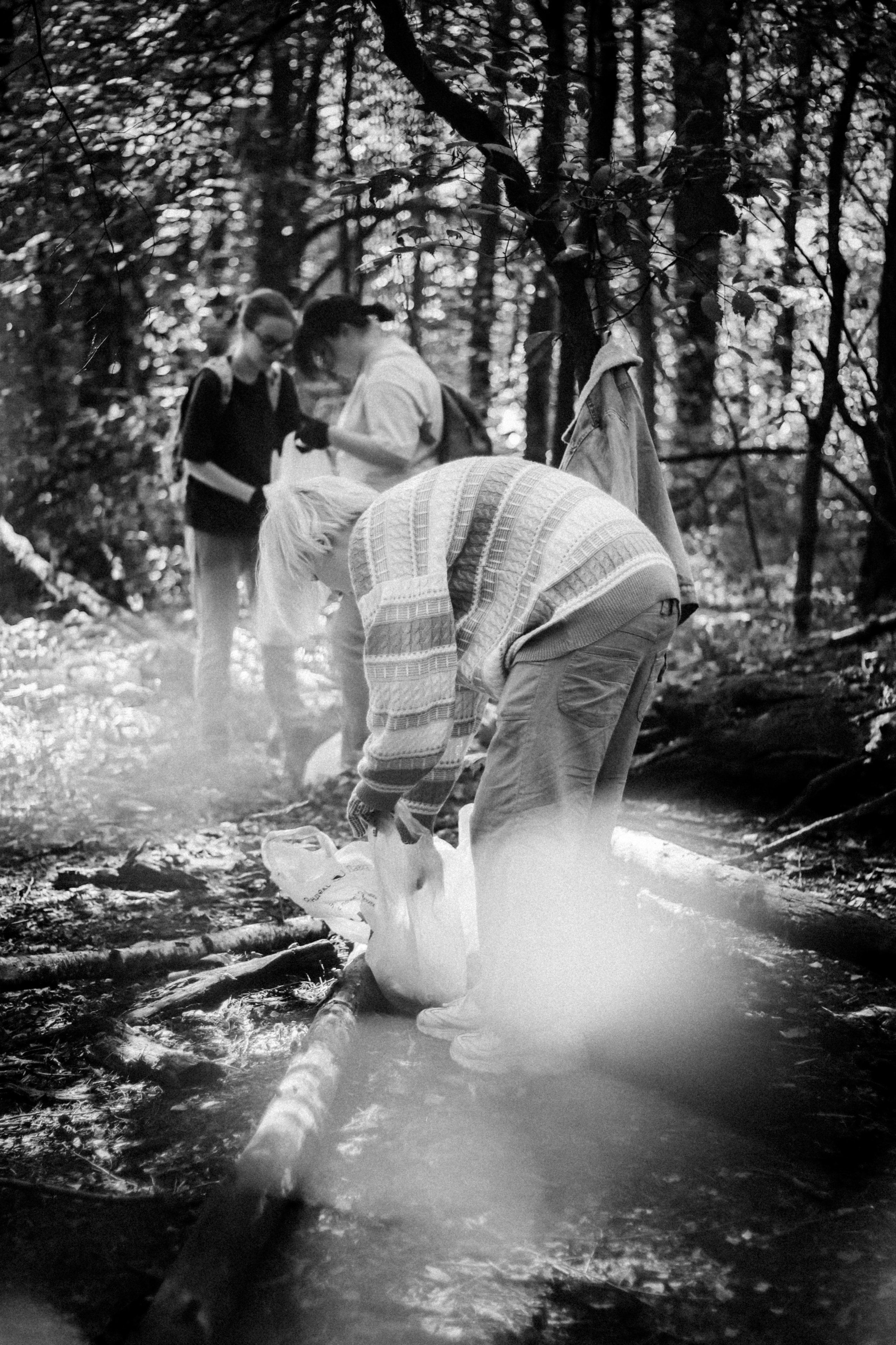 Cleaning the forest with Arshak Makichyan and Tasha Tale, August 2021. Photographer in Israel Alice Milchin