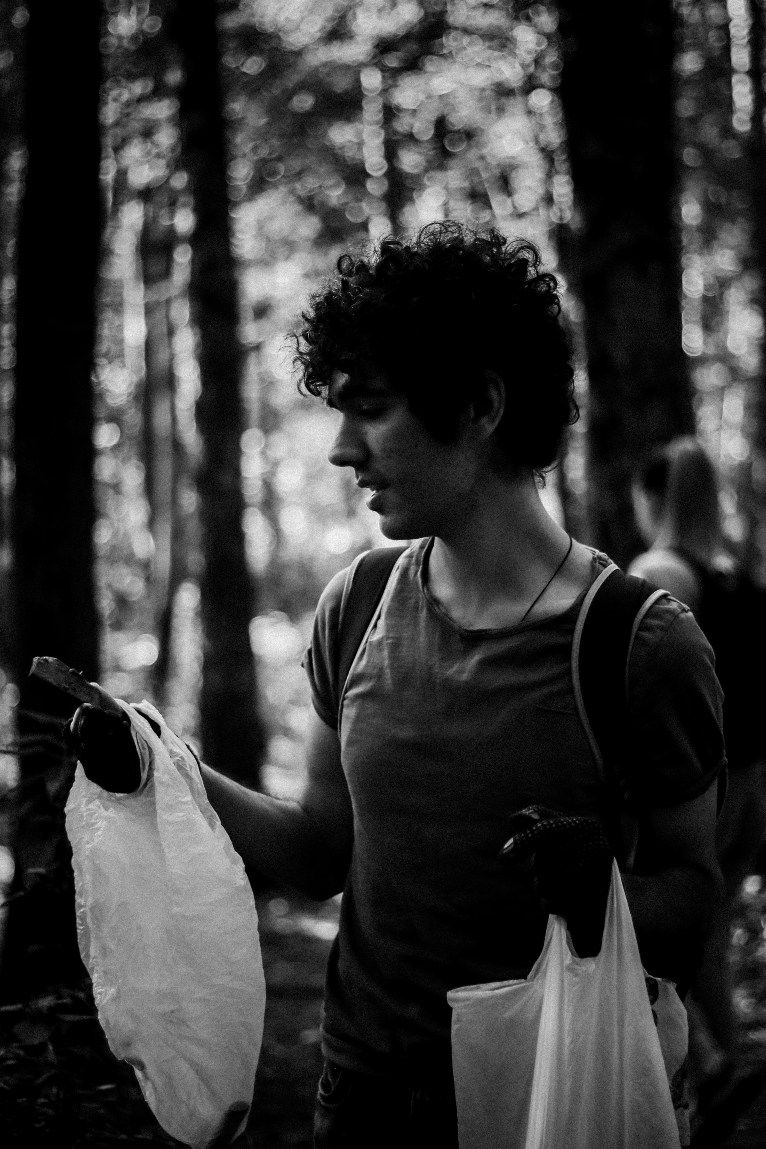 Cleaning the forest with Arshak Makichyan and Tasha Tale, August 2021. Photographer in Israel Alice Milchin