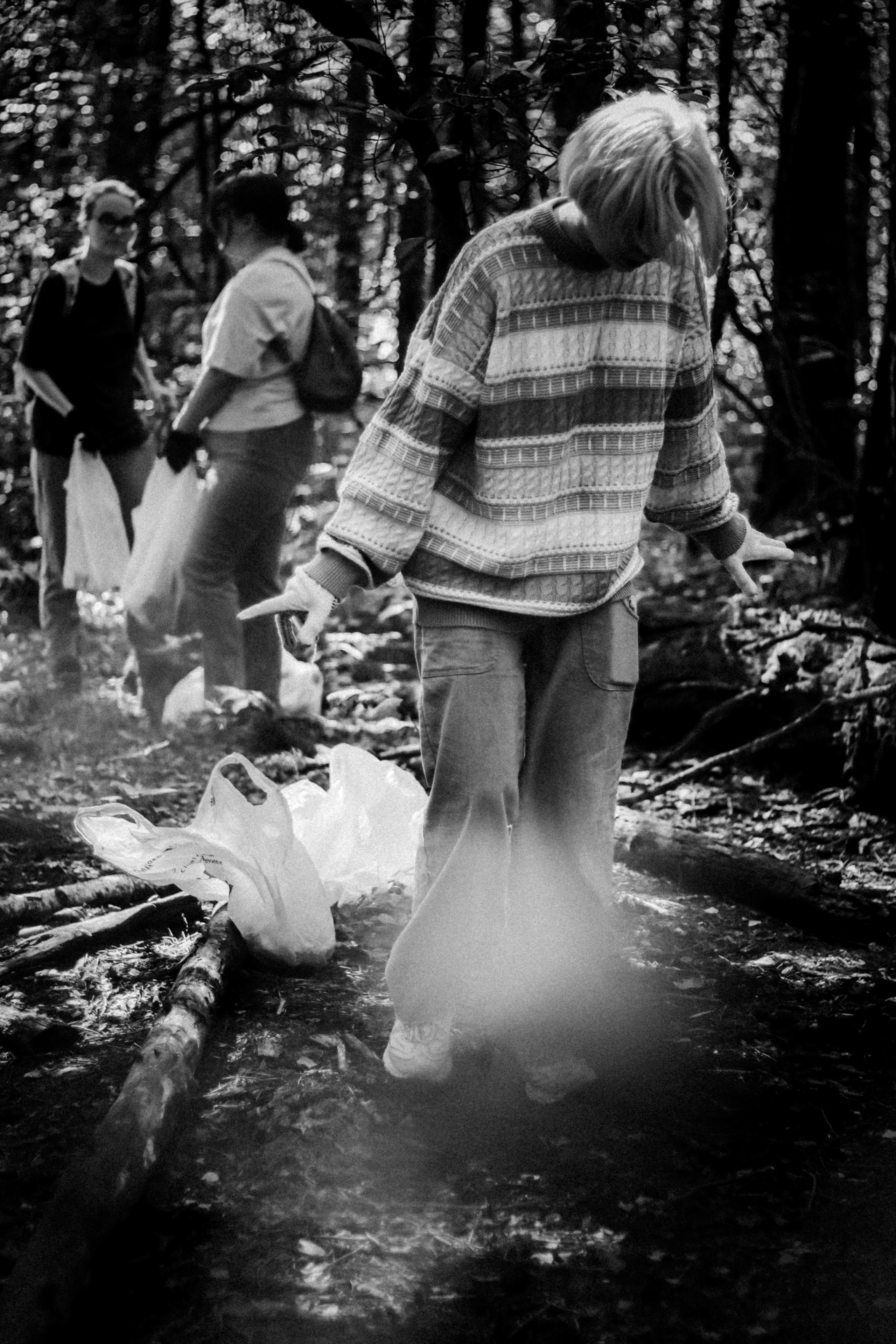 Cleaning the forest with Arshak Makichyan and Tasha Tale, August 2021. Photographer in Israel Alice Milchin