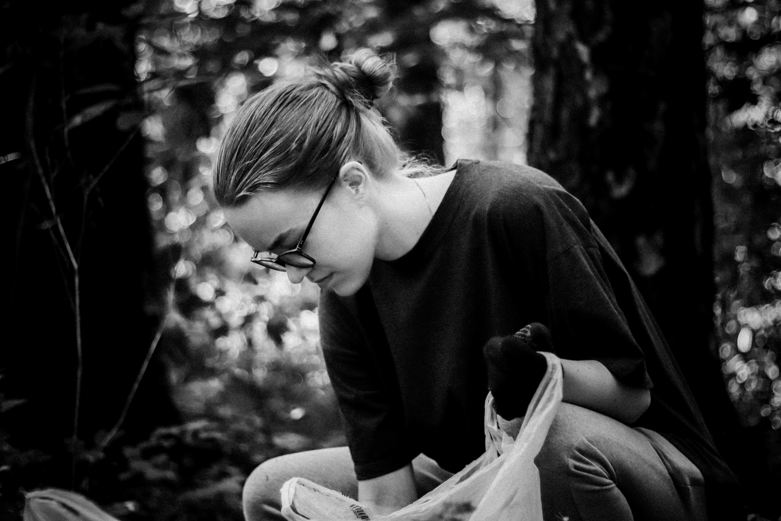 Cleaning the forest with Arshak Makichyan and Tasha Tale, August 2021. Photographer in Israel Alice Milchin