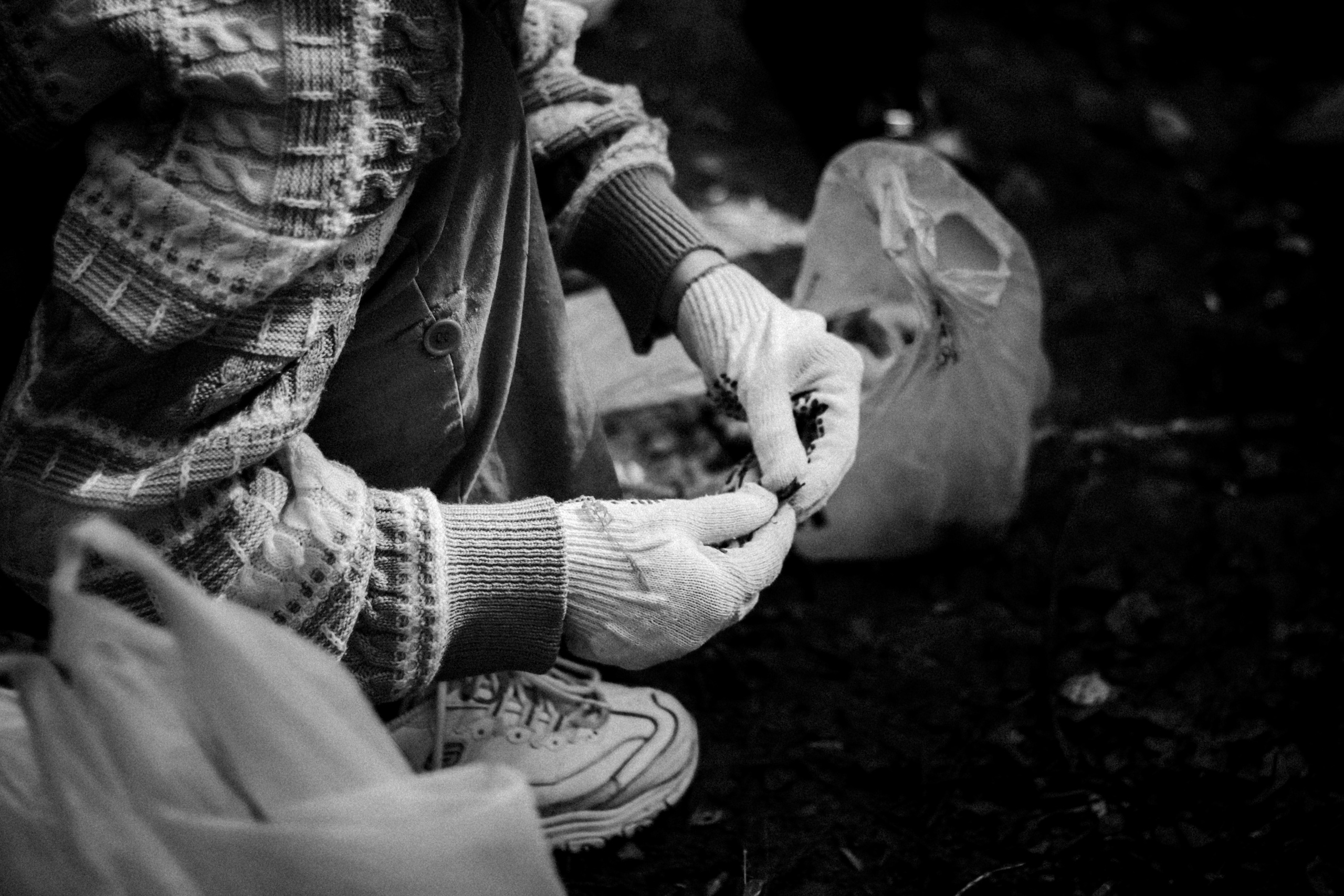 Cleaning the forest with Arshak Makichyan and Tasha Tale, August 2021. Photographer in Israel Alice Milchin
